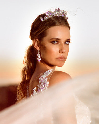 Ethereal Crystal Bridal Crown - Caris by Kezani | Sparkling Wedding Headpiece for Brides, Boho Bridal Accessories, Perfect for Beach Weddings & Boho-Chic Bridal Looks
