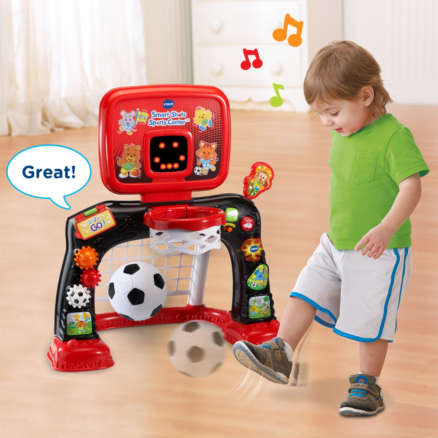 VTech Smart Shots Sports Center - Interactive Basketball & Soccer Toy for Toddlers & Kids Ages 1-3 Years - Early Learning Activity Toy for Motor Skills Development - Perfect for Playrooms, Daycares & Birthday Gifts