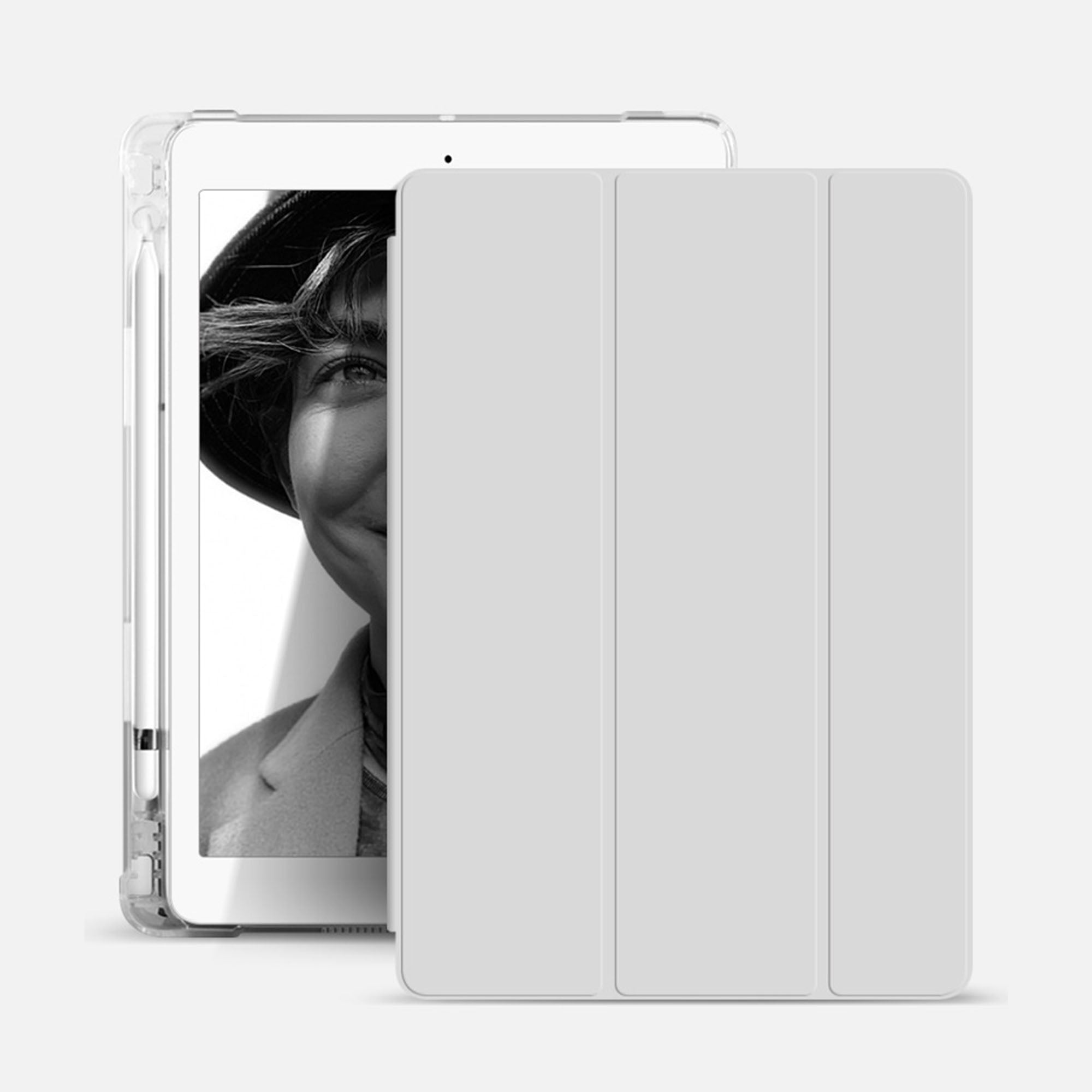 Premium iPad See-Through Case with Signature Design - Slim Protective Cover for iPad Air/Pro (2022-2024 Models) - Perfect for Office, School & Travel Use