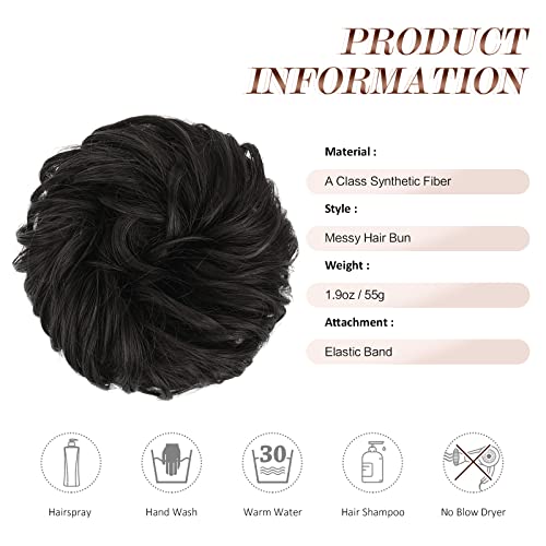 Large Curly Hair Bun Scrunchie Extension - Perfect for Ponytails, Updos & Everyday Hairstyles