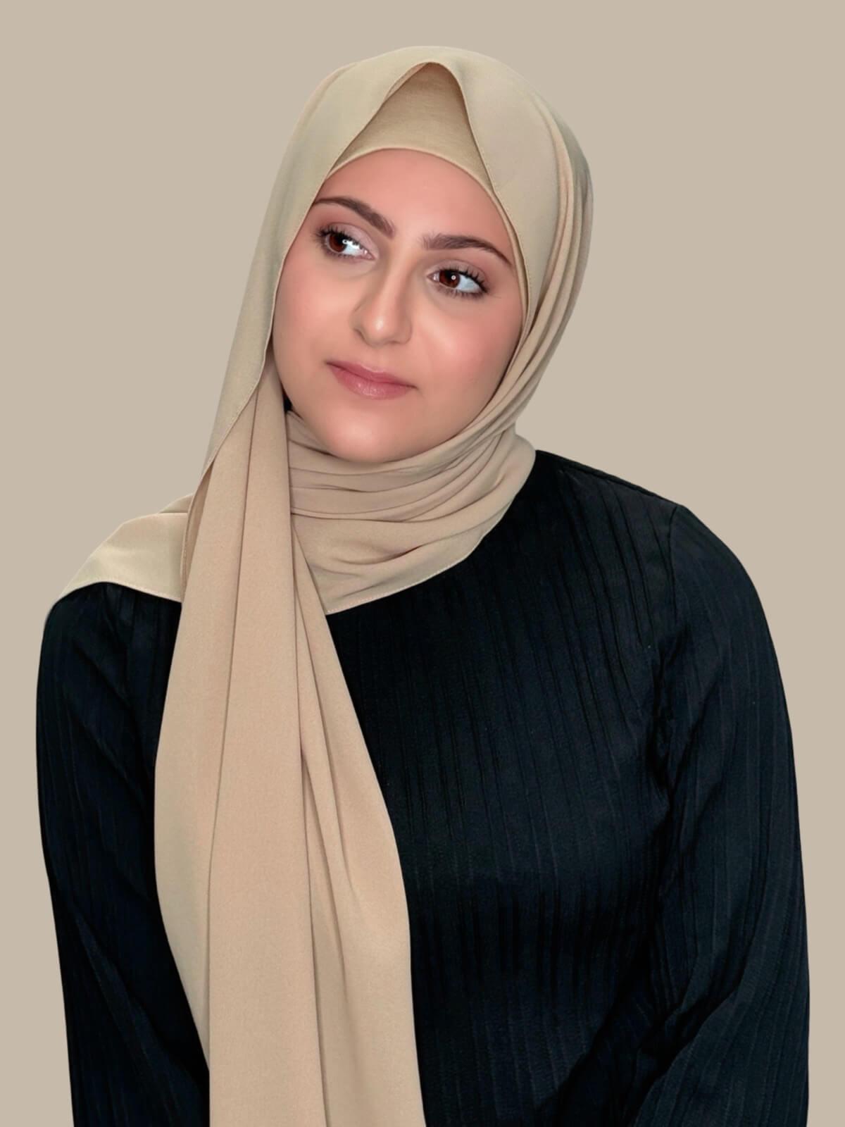 Stylish Women's Chiffon Hijab Set - Desert Color Matching Outfit for Muslim Fashion | Perfect for Daily Wear, Prayer & Special Occasions