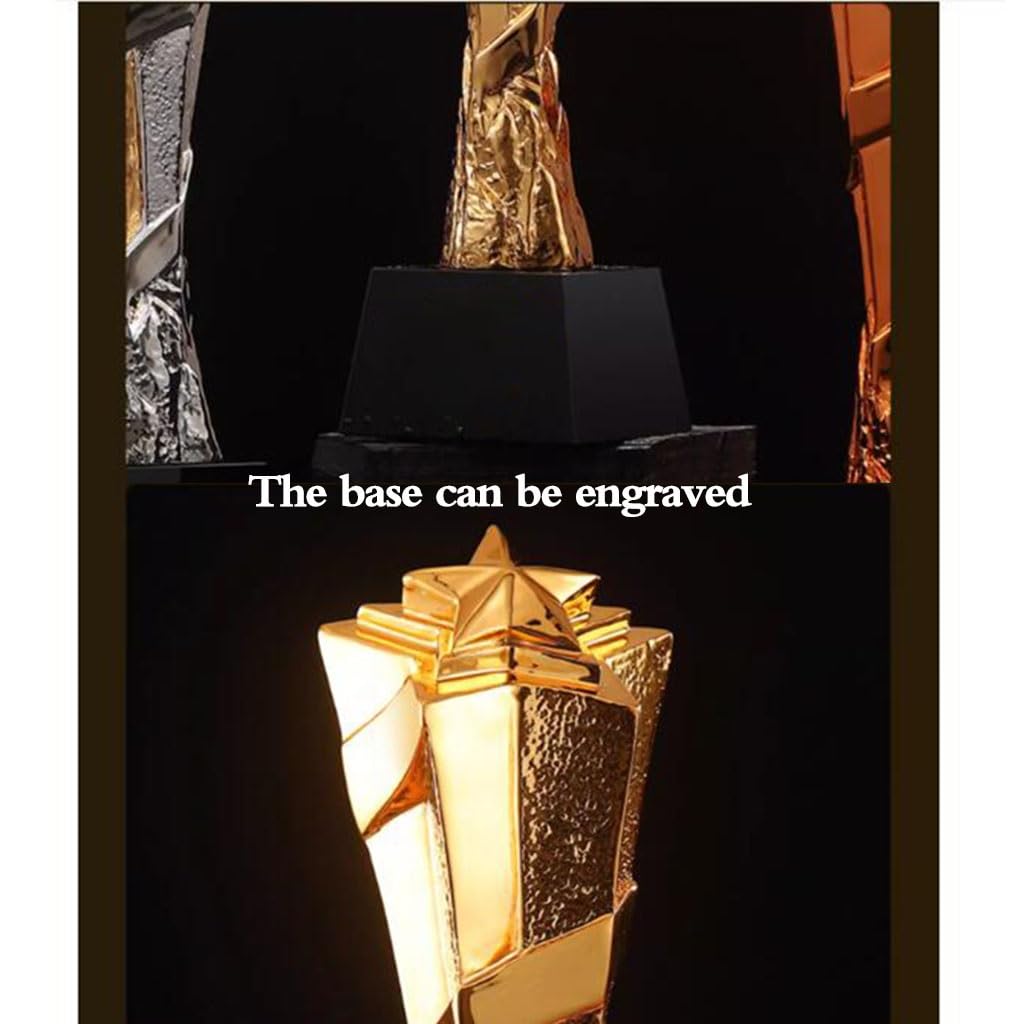 Golden Resin Championship Trophy for Youth Knowledge & Sports Competitions - 1st Place Award for Club Events, School Tournaments & Academic Achievements