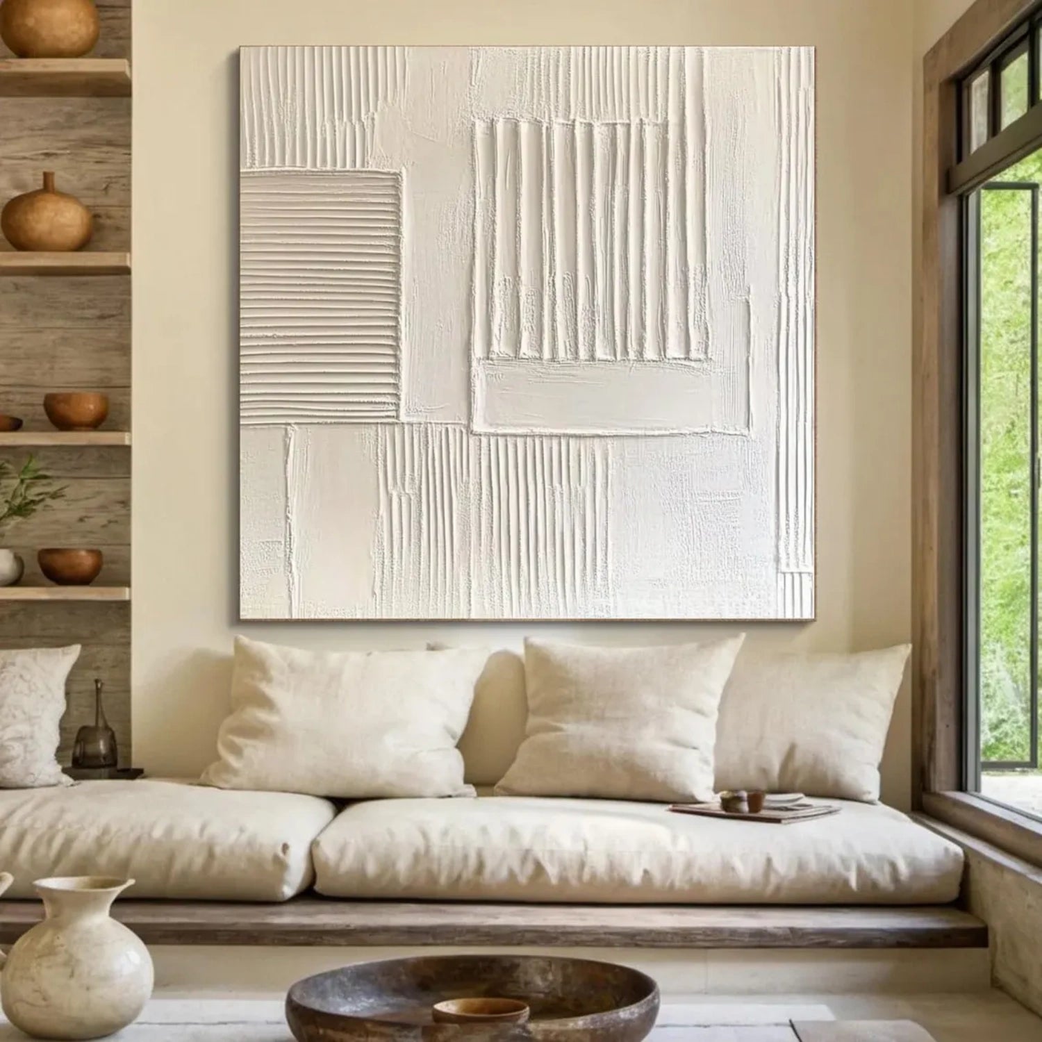 Beige & Brown Abstract Wall Art Print #BB128 - Modern Home Decor for Living Room, Bedroom & Office