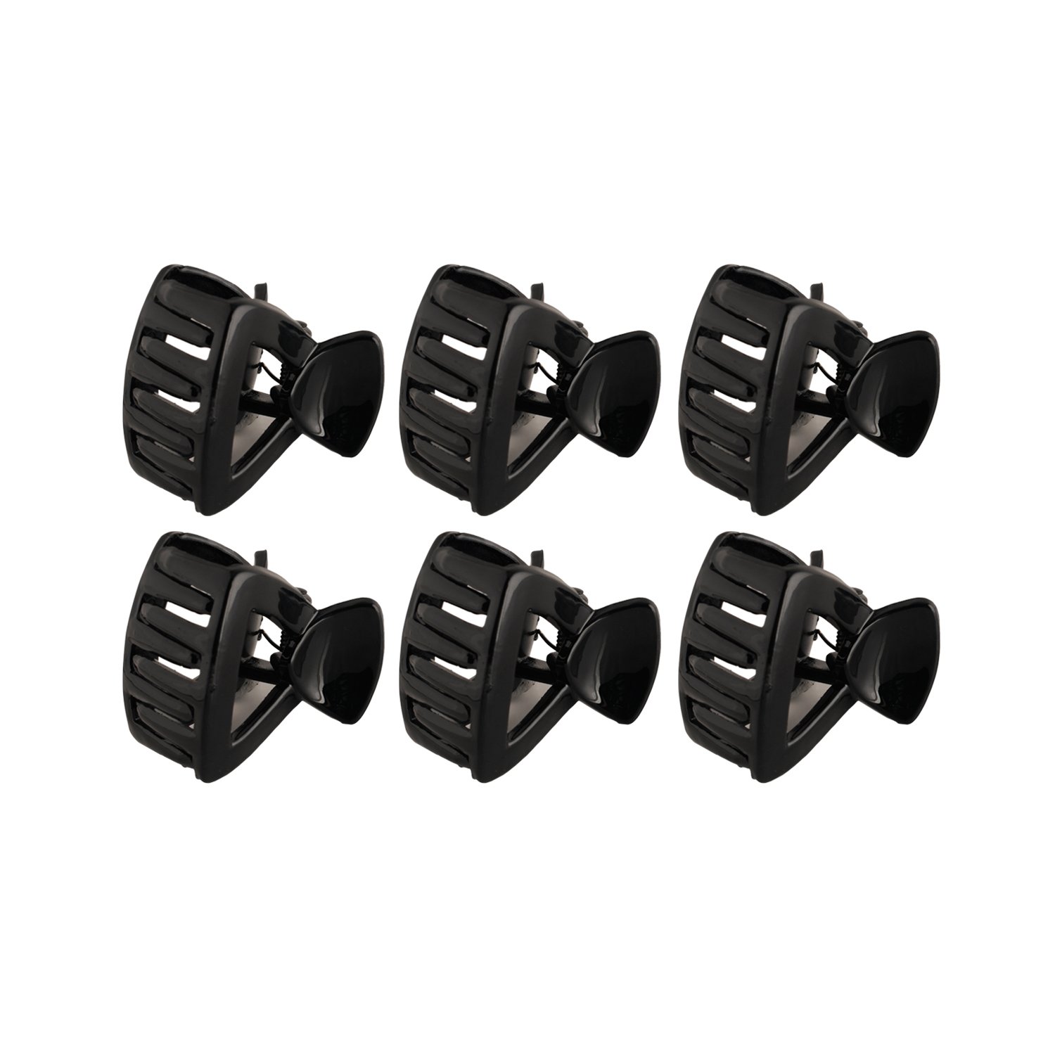 Black Acrylic Triangle Hair Clips for Women & Girls - Medium Size, Pack of 6 - Perfect for School, Work, and Everyday Styling