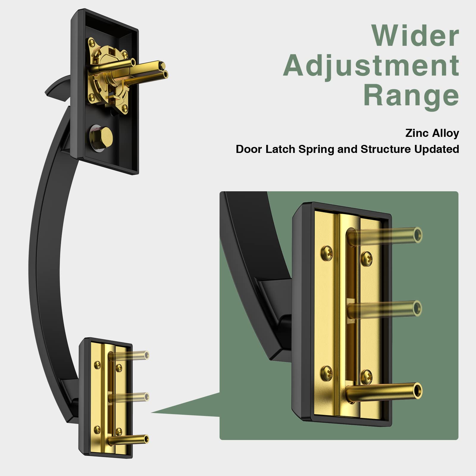 **Heavy Duty 12.7in Front Door Lock Set with Deadbolt - Reversible Entry Handles & Lever Handle for Enhanced Home Security (Ideal for Front Doors, Back Doors & Rental Properties)**