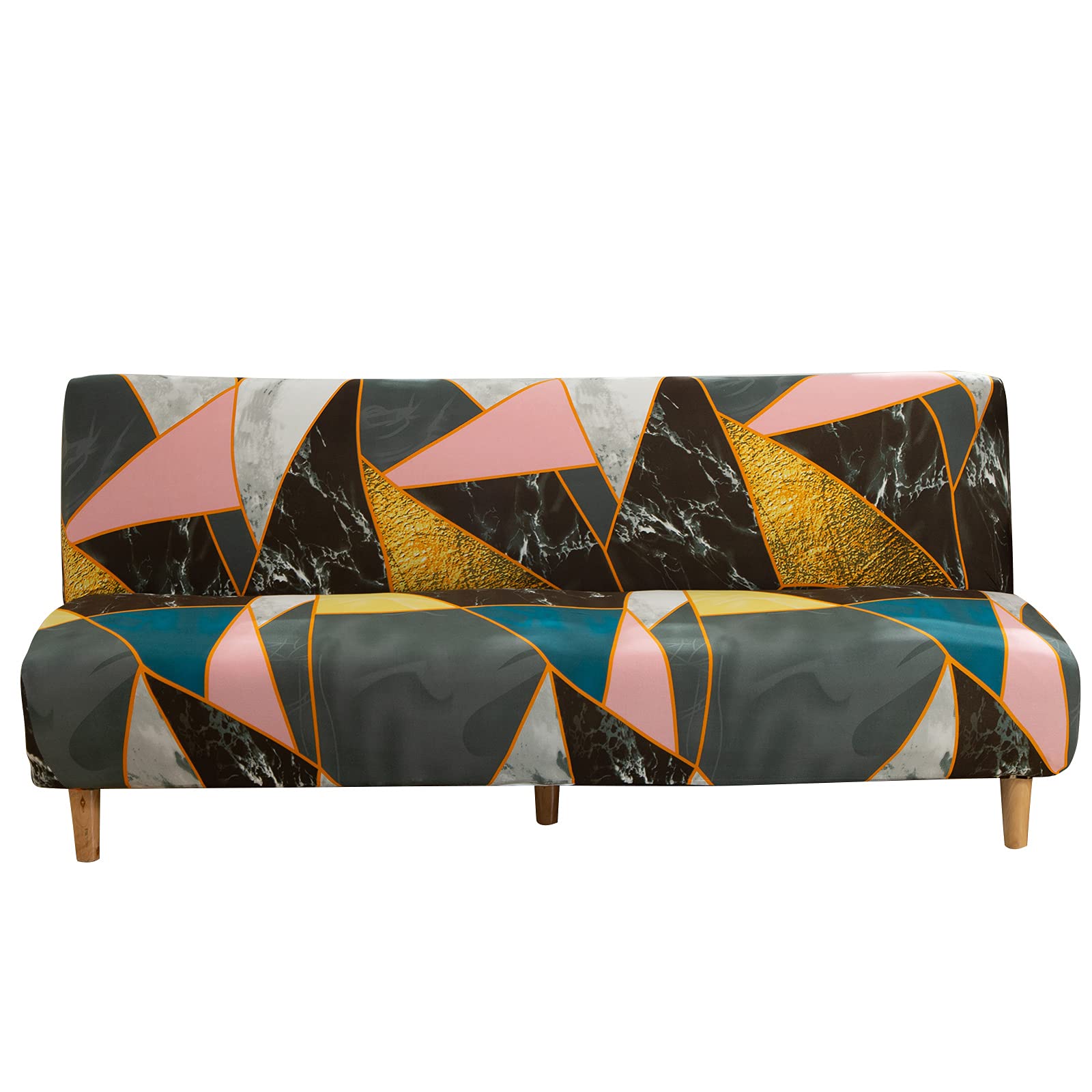 Beacon Pet Stretch Sofa Slipcover - Armless Futon Cover, Printed Fitted Furniture Protector, Elastic Polyester Spandex, Washable Armless Sofa Cover for Folding Couch Shield - Perfect for Pet Owners, Living Room Decor & Furniture Protection