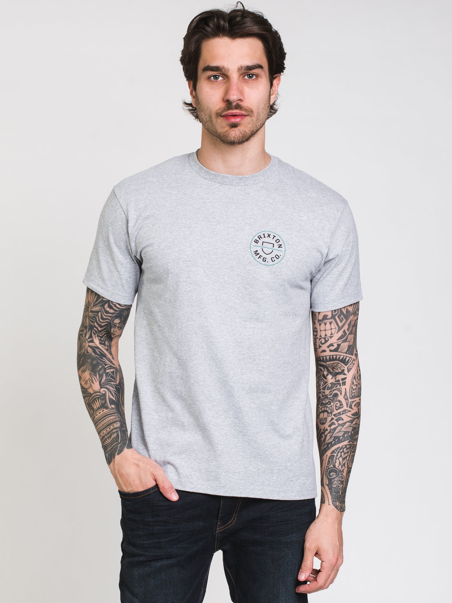 Brixton Crest II Short Sleeve T-Shirt for Men - Casual Cotton Tee for Everyday Wear | Summer Outfits, Street Style & Weekend Looks