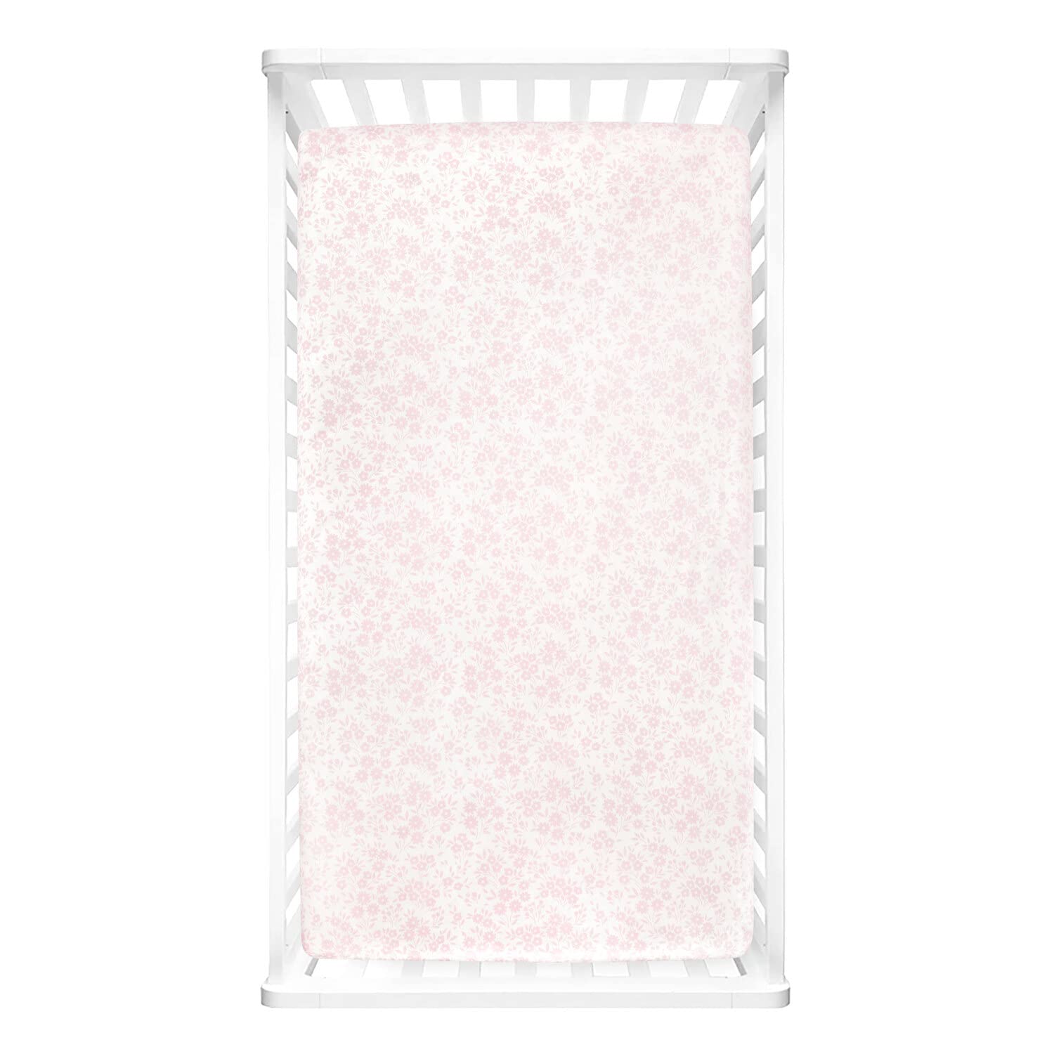 Lush Decor Floral Fitted Crib Sheet - Soft Pink 52x28