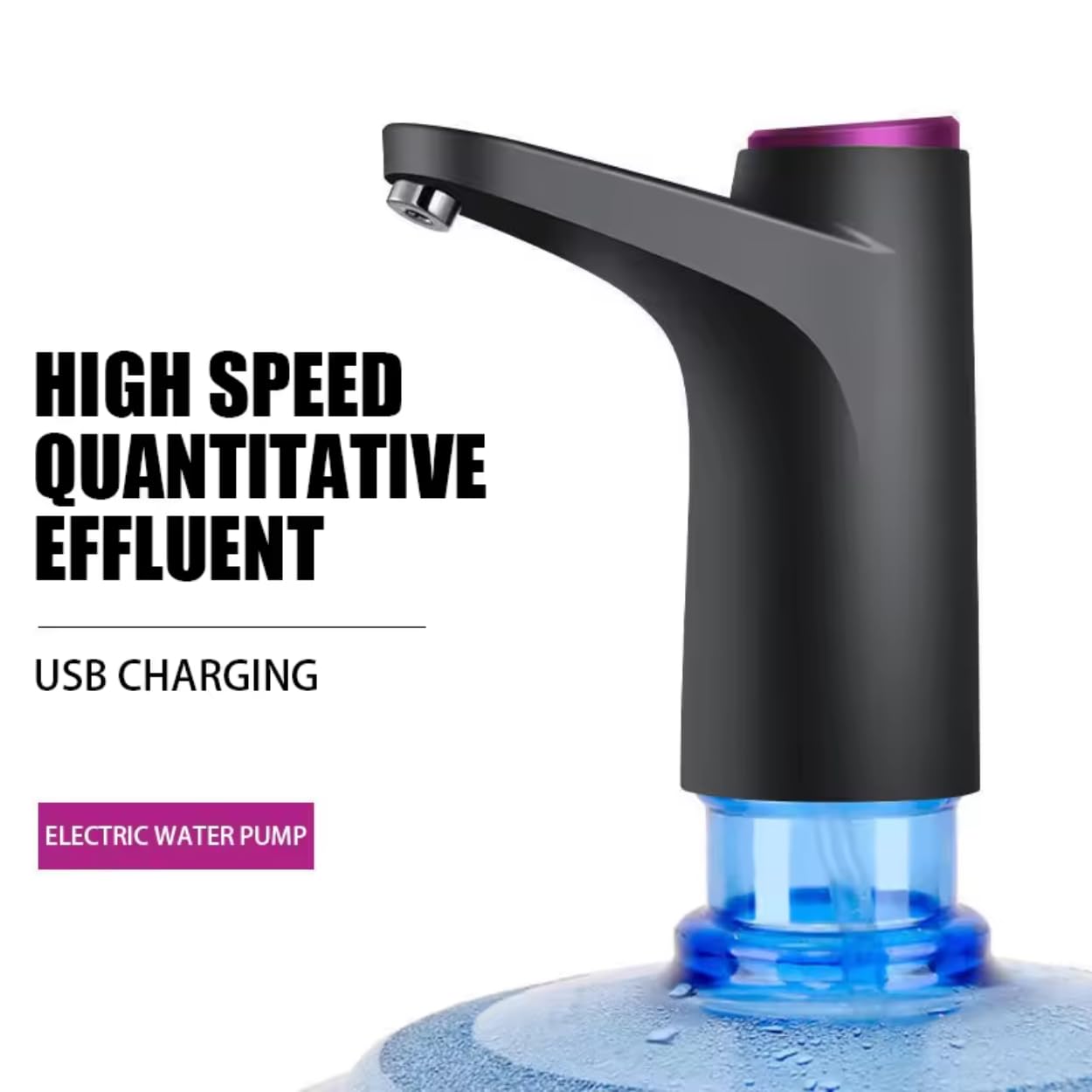 Portable Electric Smart Water Bottle Pump with Rechargeable USB - Mini USB Water Dispenser for 3 & 5 Gallon Bottles - Perfect for Home, Office, Gym & Outdoor Activities