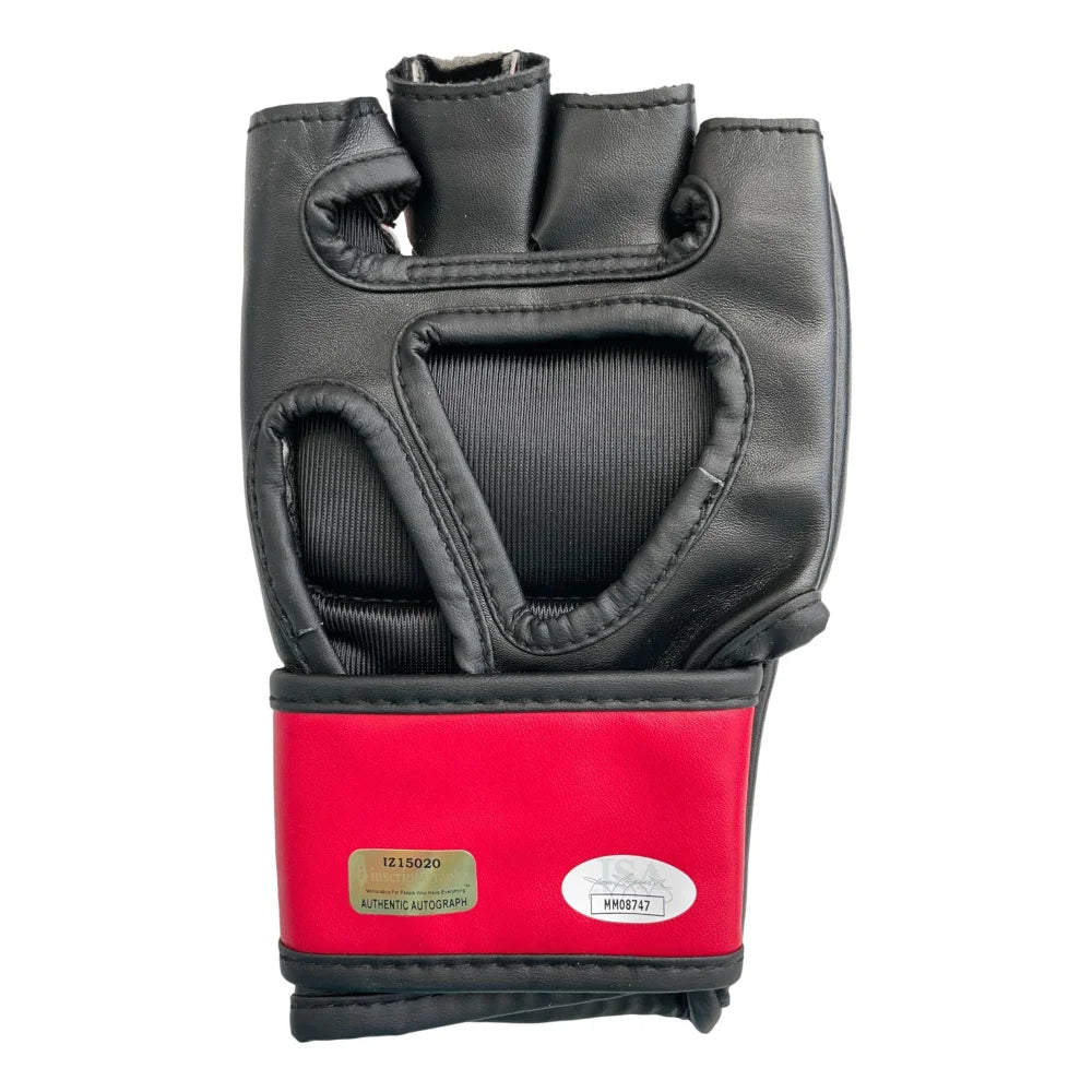 Carlos Condit Autographed UFC Red Gloves with JSA COA - Limited Edition Signed Memorabilia for UFC Fans & Sports Collectors - Perfect for Man Cave, Sports Room Decor, and Gift for MMA Enthusiasts