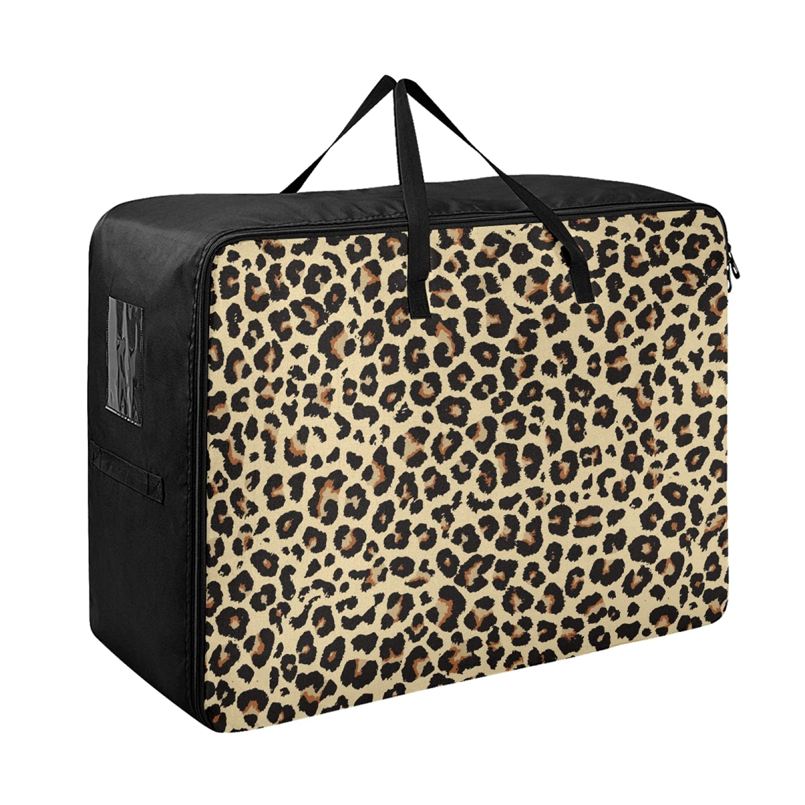 ALAZA Cheetah Print Large Storage Bag - Space Saving Laundry Bag for Comforters, Quilts, Bedspreads & Pillows - Travel Luggage Organizer, Moving Tote & Closet Storage Solution - Perfect for Home Organization & Travel Packing
