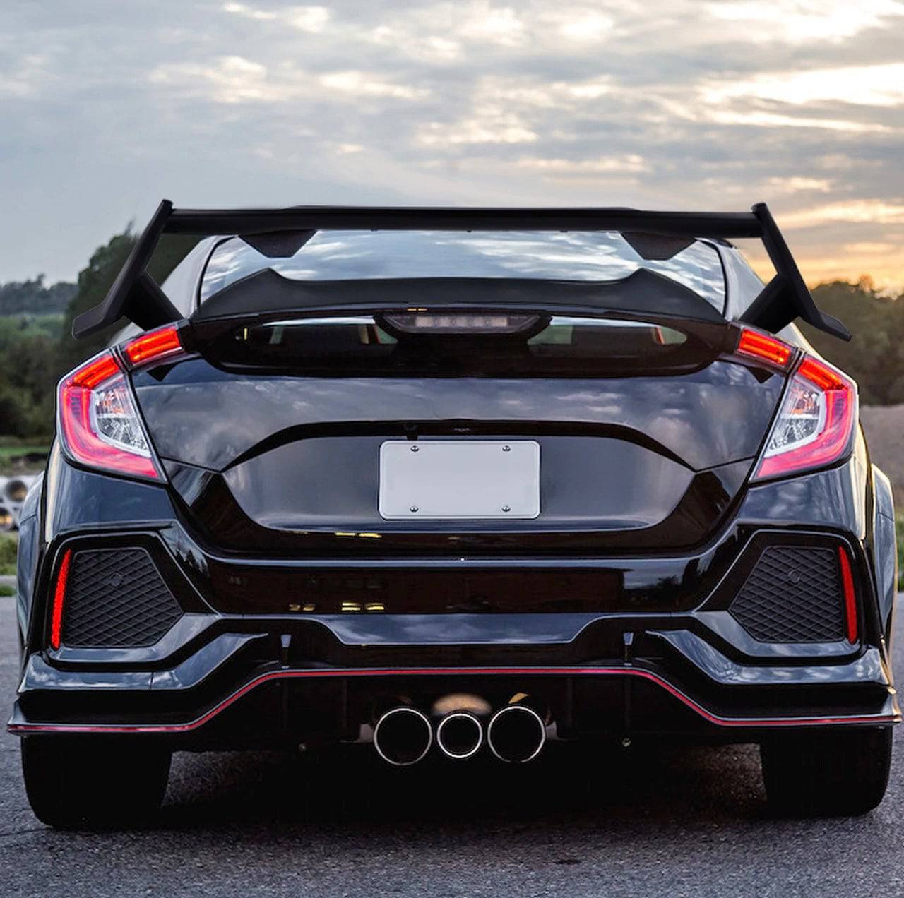 2017-2021 Honda Civic Hatchback 5-Door V-Style Duckbill Spoiler - Aerodynamic Rear Wing for 10th Gen Civic Hatchback - Perfect for Street Racing & Car Customization