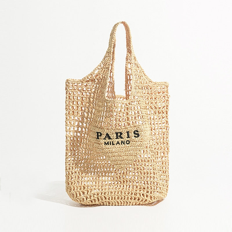 Stylish Women's Striped Straw Handbags - Trendy Summer Beach Tote for Vacation, Shopping & Outdoor Activities