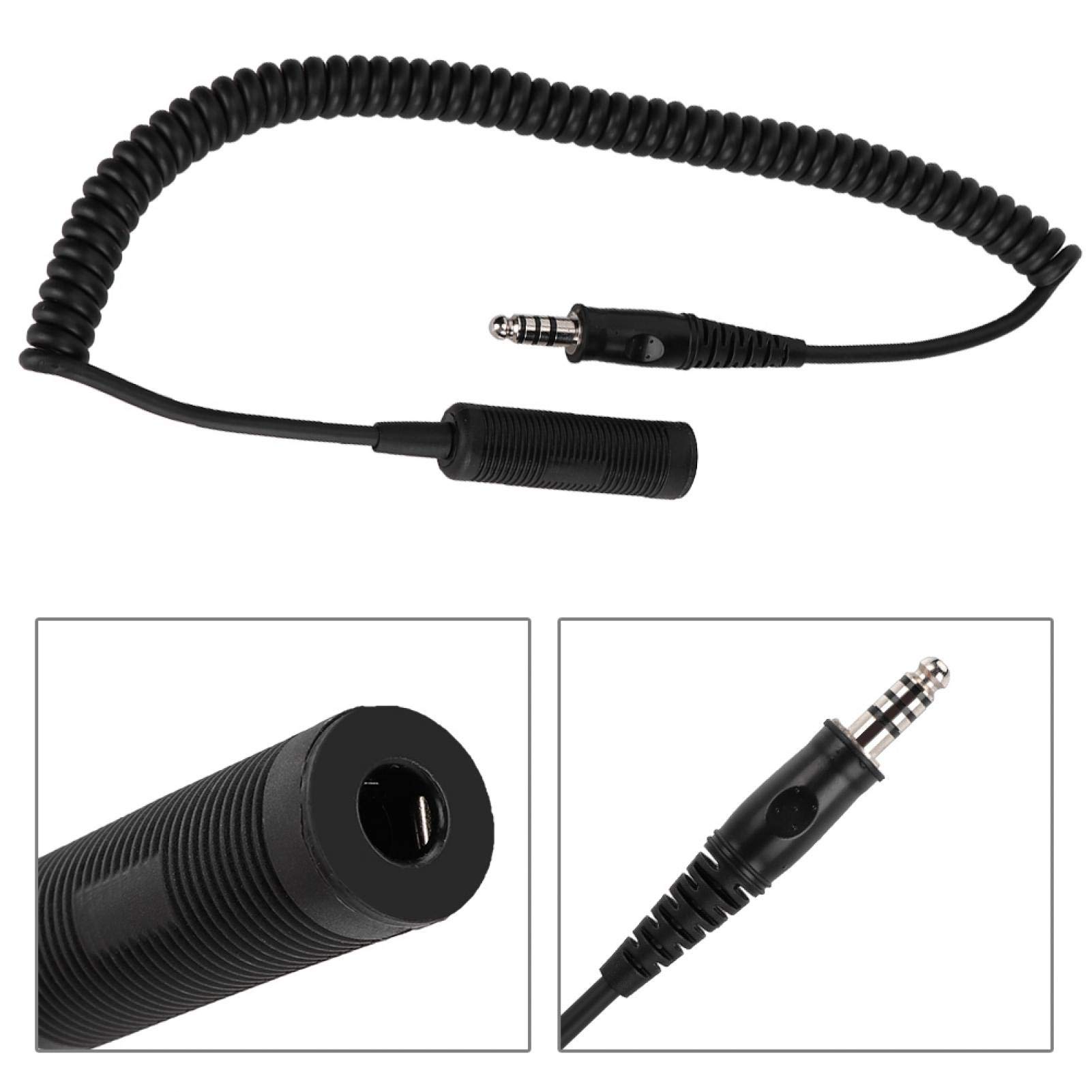 Demeras U-92A/U to U-174/U Headphone Extension Cable - Helicopter Headset Adapter for Aviation Communication & Pilot Radio Connection (Military, Commercial & Civilian Aircraft Use)