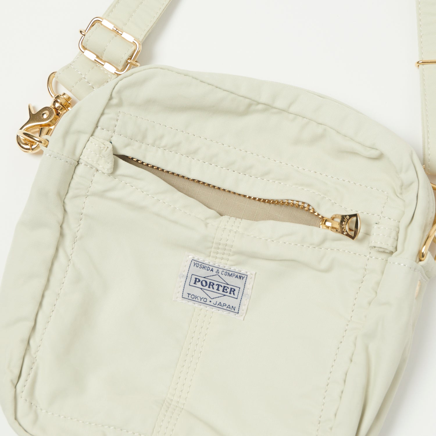 Porter Yoshida & Co. Mile Shoulder Bag for Women - Stylish White Leather Crossbody Purse - Perfect for Work, Travel & Everyday Use