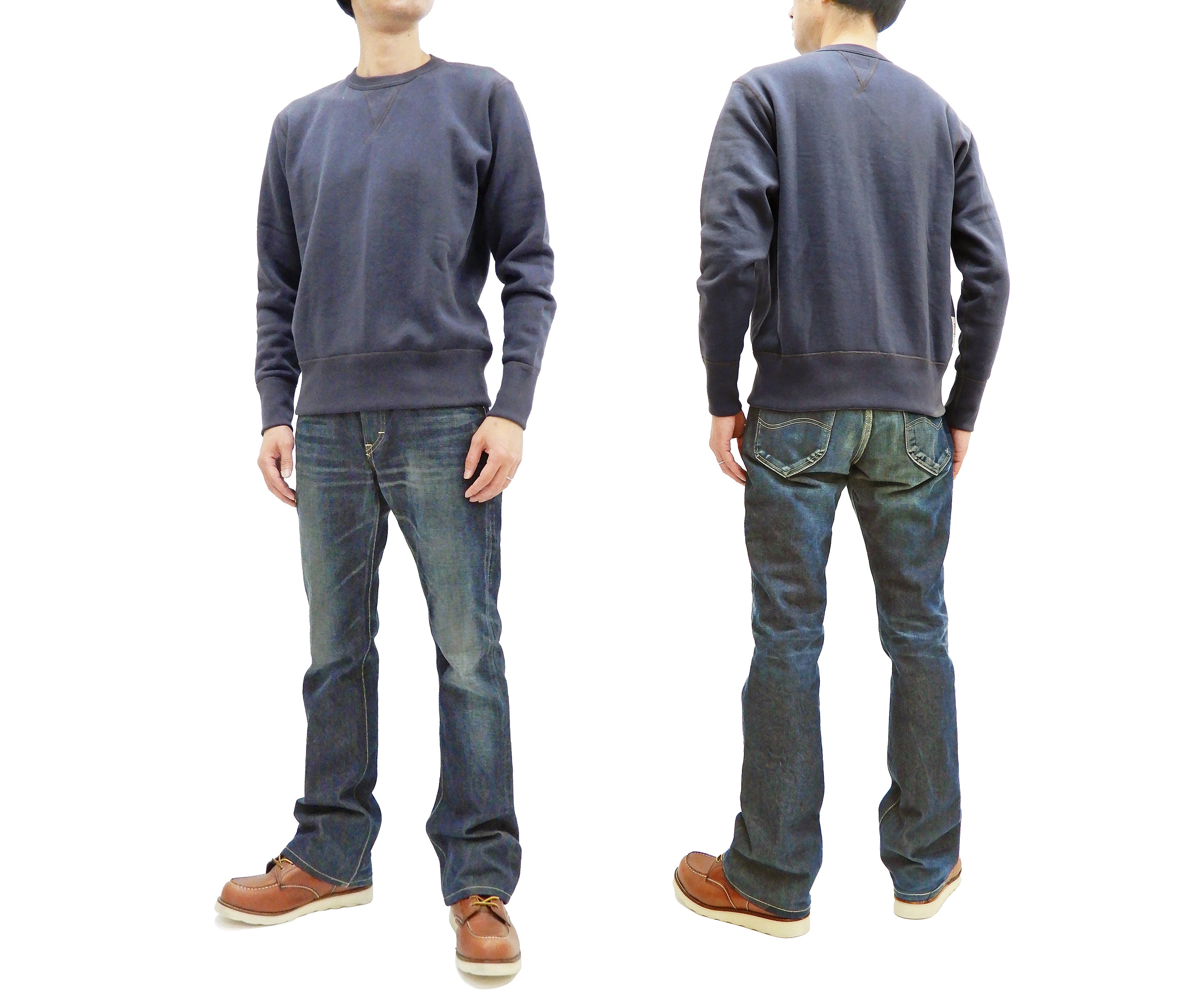 Vintage Style Men's Casual Plain Sweatshirt - TOYS McCOY Loop Wheeled Cotton Pullover TMC2373 in Faded Bluish Gray | Perfect for Everyday Wear, Street Style & Retro Fashion Outfits