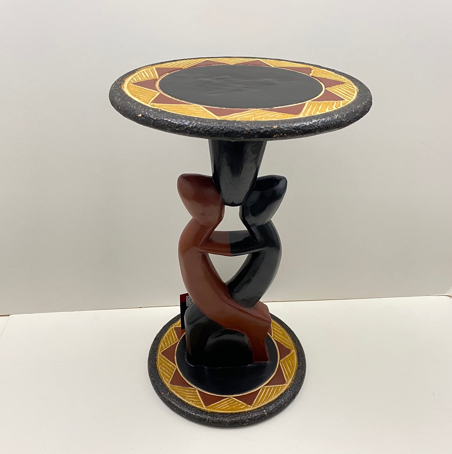 Handmade African Accent Table - Authentic Ghanaian Wood Furniture for Living Room & Home Decor