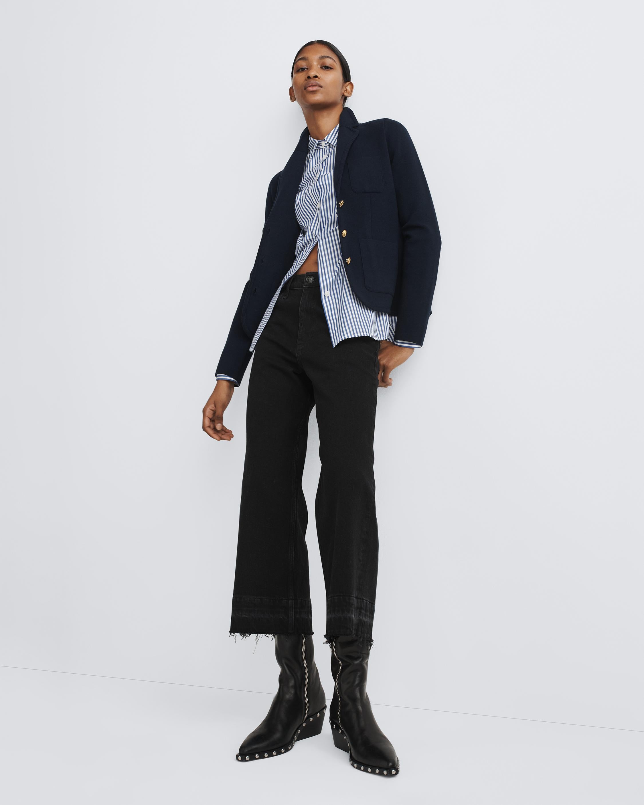 Andi Women's High Waist Wide Leg Jeans - Stretchy Comfort Fit Denim Pants for Casual Outings & Everyday Wear