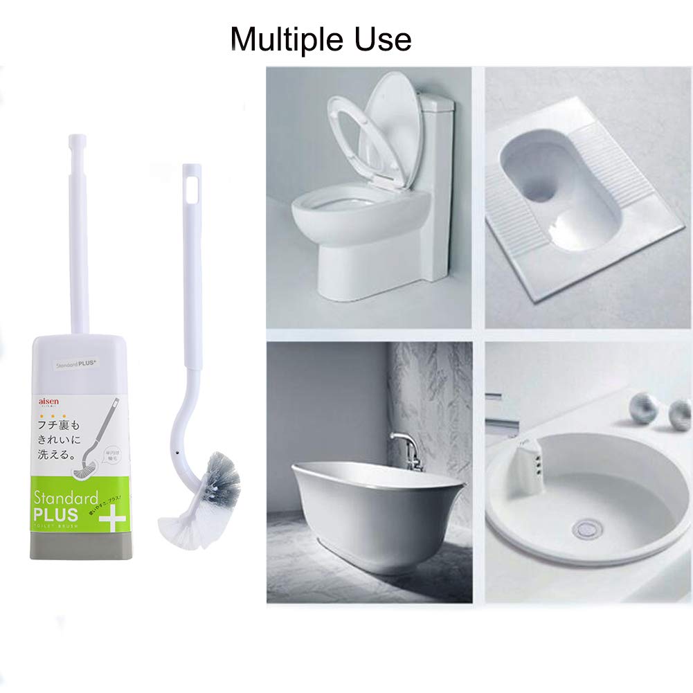 Marbarsse Toilet Bowl Brush and Holder Set - Curved Design for Deep Cleaning Under Rim, Compact Bathroom Cleaning Tool, Easy to Use and Store (1 Pack) - Ideal for Home, Apartment, and RV Bathrooms