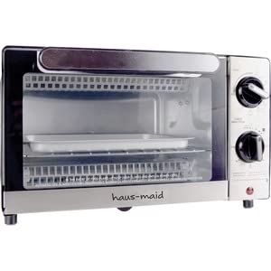 Premium Stainless Steel Toaster Oven - 4-Slice Countertop Convection Oven with Timer, Gray - Perfect for Baking, Broiling & Toasting in Small Kitchens, Dorms & Offices
