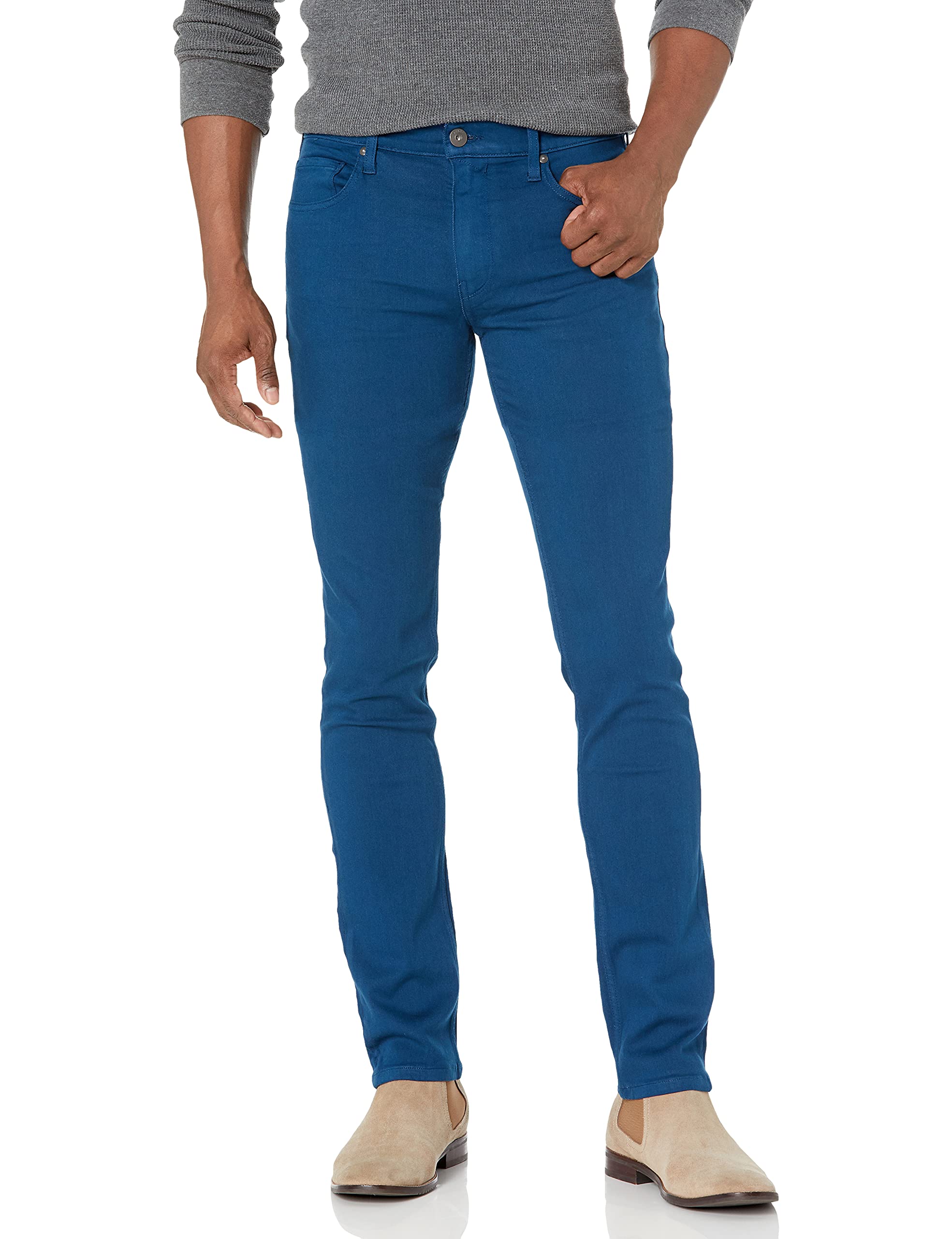 PAIGE Men's Lennox Slim Fit Stretch Denim Pants in Toasted Almond - Comfortable & Stylish for Casual Wear, Office & Night Out