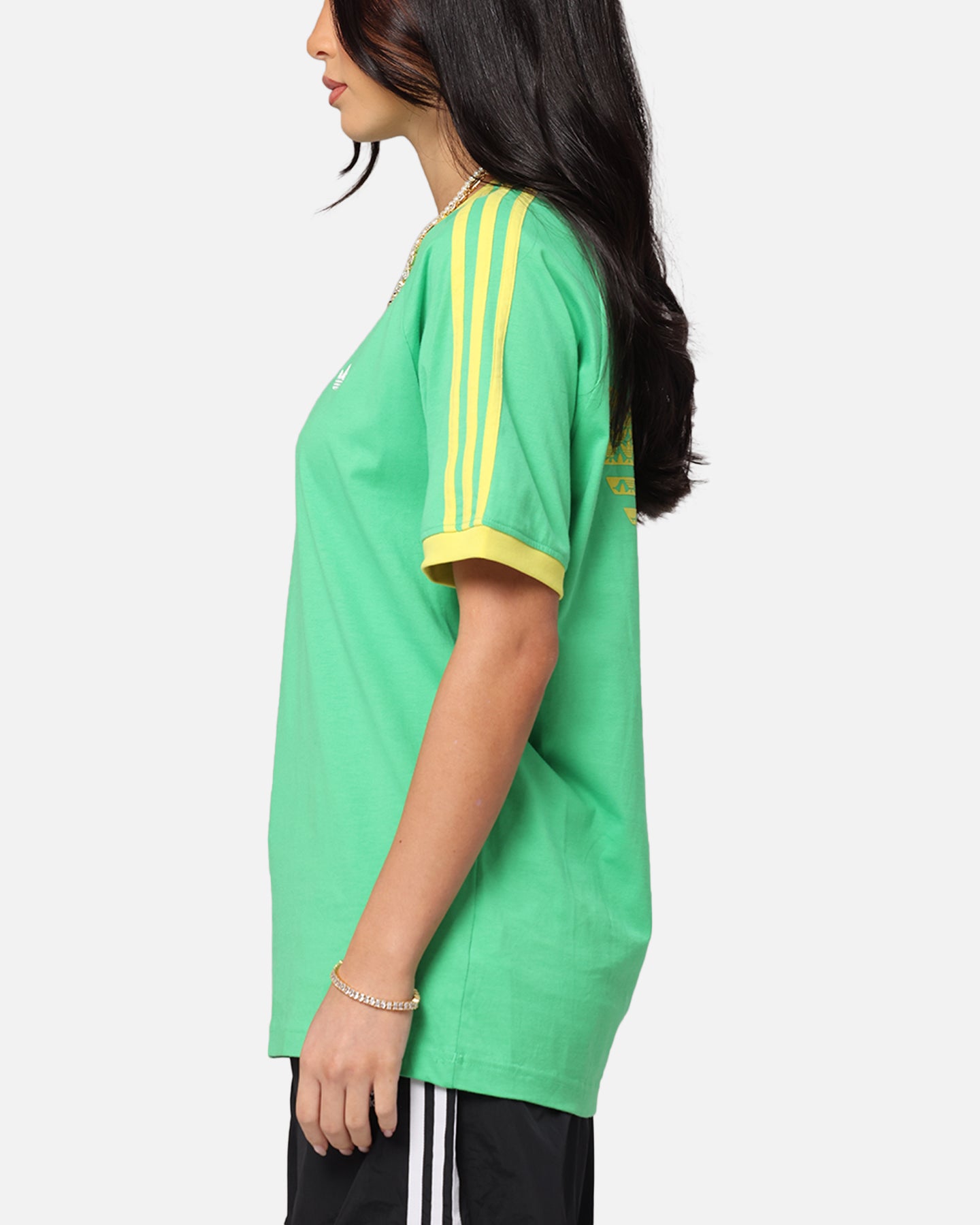 Adidas Monogram Cali T-Shirt for Men - Green Cotton Short Sleeve Tee - Casual Streetwear & Gym Wear