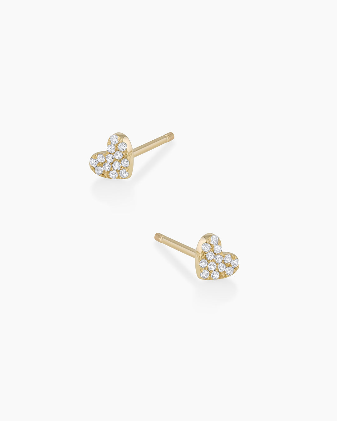 14K Gold Diamond Pavé Heart Stud Earrings for Women - Perfect for Valentine's Day Gifts, Anniversary & Romantic Occasions