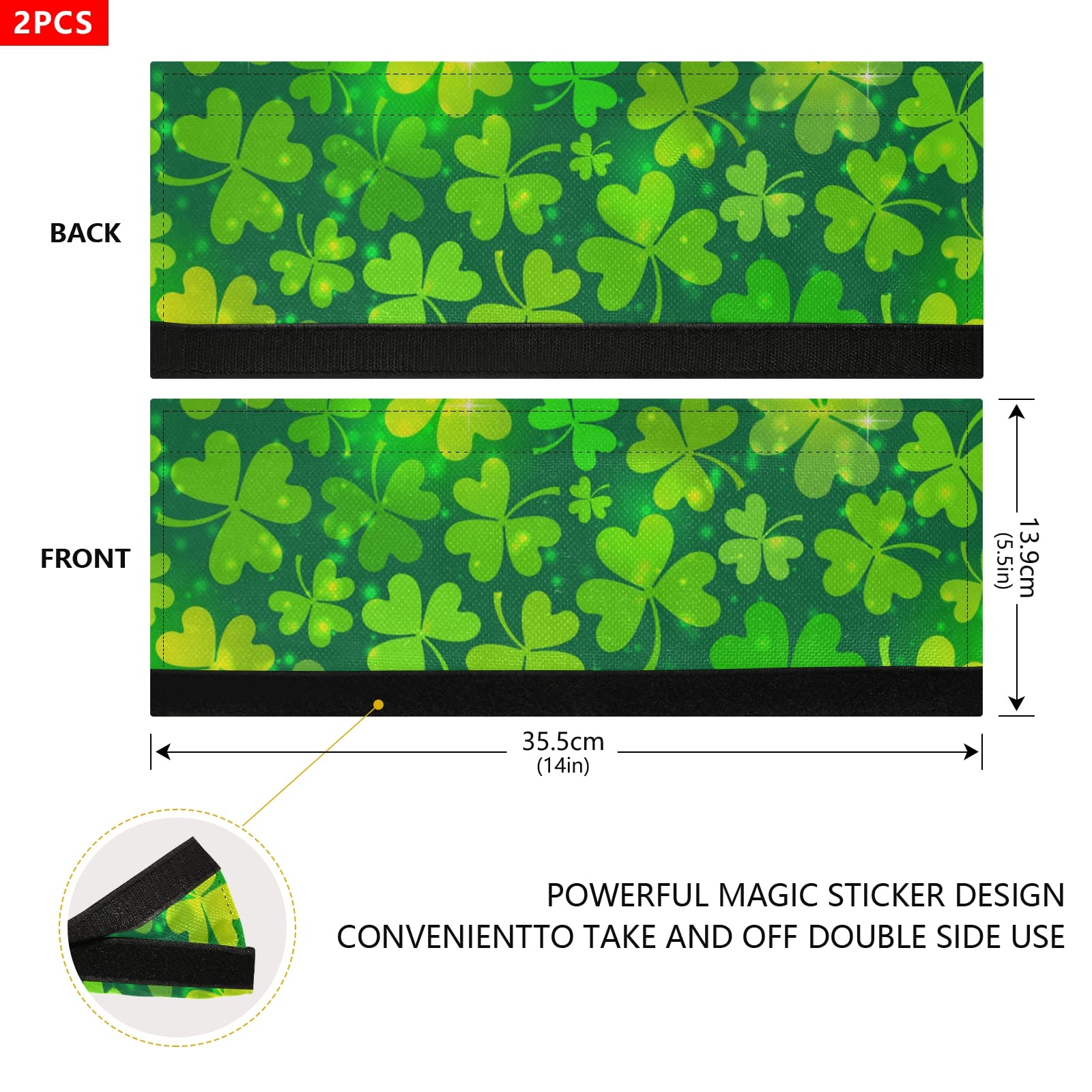 Boccsty St. Patrick's Day Refrigerator Handle Covers - 2 Pack Shamrock Leaf Kitchen Appliance Protectors for Fridge, Oven, Dishwasher & Microwave - Festive Home Decor & Handles Protection