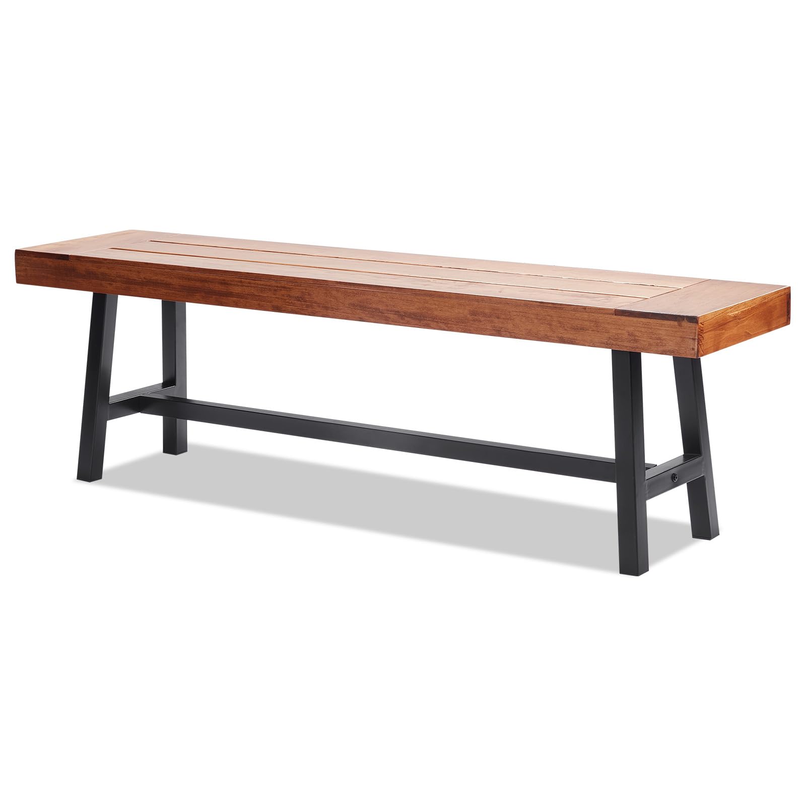 VEVOR 3-Person Outdoor Wood Bench - 500 lbs Weight Capacity, Weatherproof & Rot-Resistant Patio Bench for Garden, Park, Yard, Front Porch - Perfect for Outdoor Relaxation, Picnics, and Backyard Decor (63