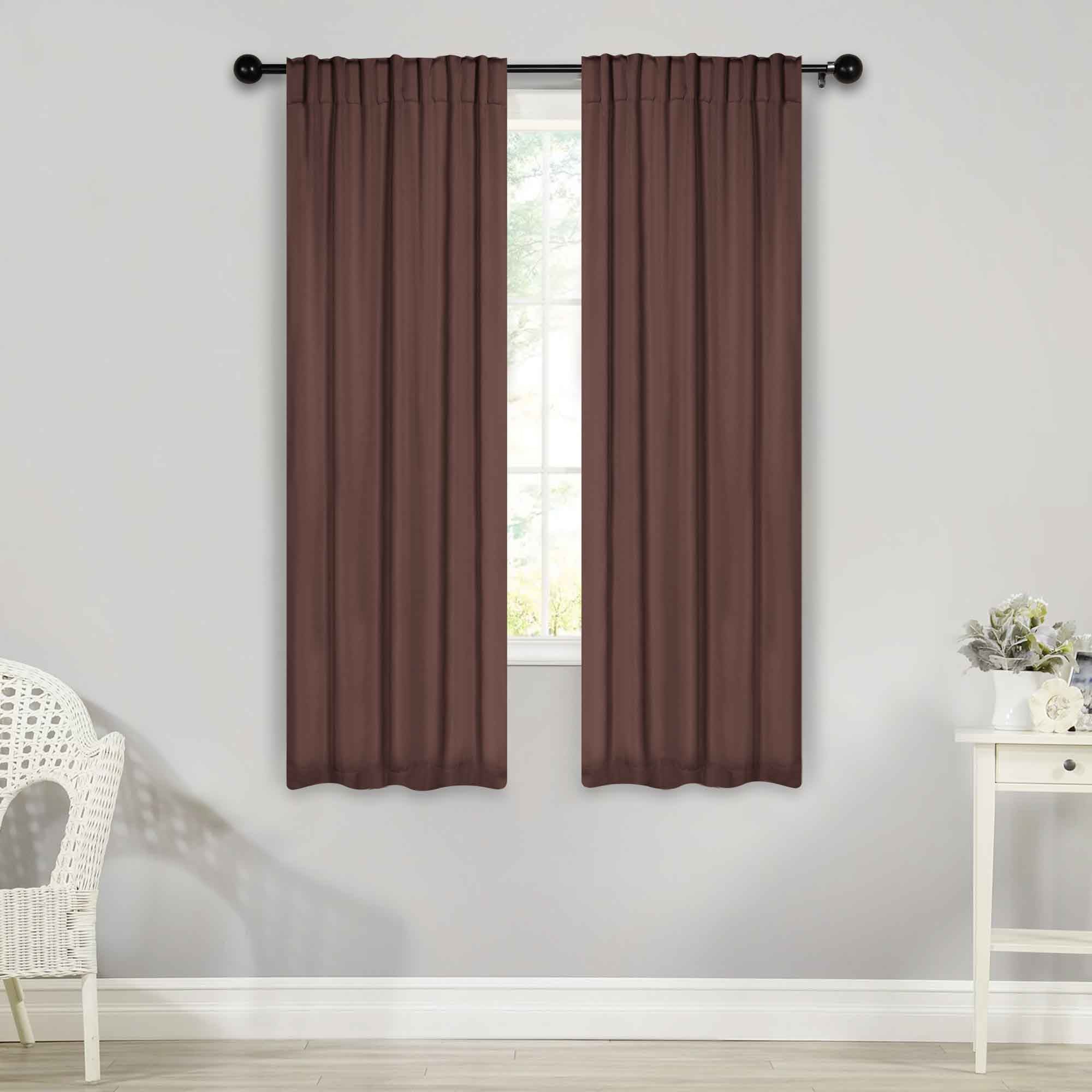 Blackout Curtains for Bedroom - Solid Room Darkening Back Tabs Window Drapes, Set of 2 Panels - Perfect for Nursery, Home Theater & Light Sleepers