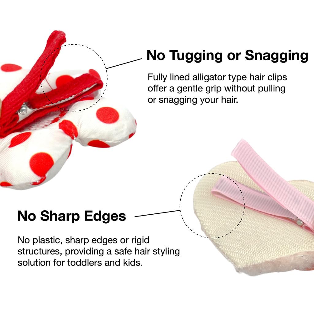 18 Pcs No Slip Hair Clips for Girls - Assorted Barrettes, Bows in Pink & Red - Cute Hair Accessories for Toddlers, Kids & Teens | Perfect for School, Parties & Daily Styling Gifts