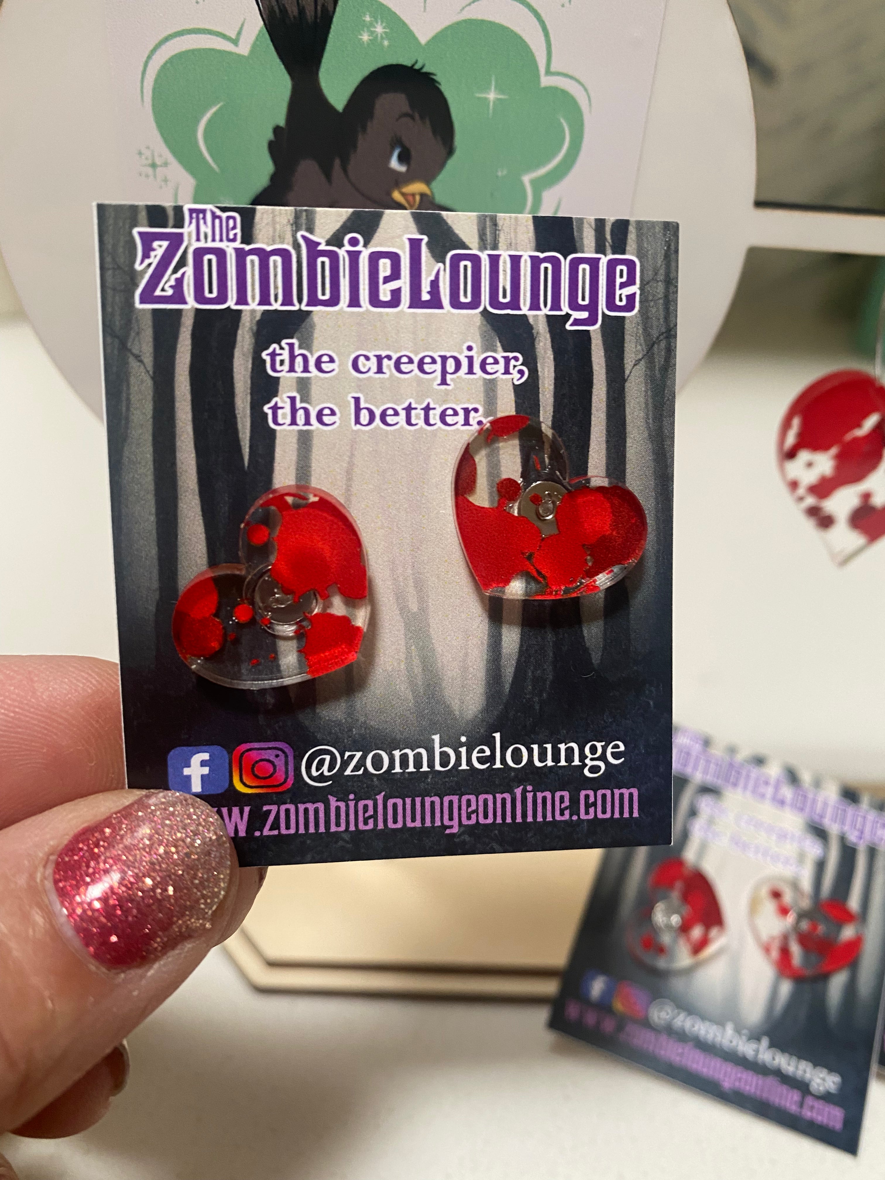 Gothic Blood Splatter Dangle Earrings for Women - Halloween Vampire Goth Jewelry - Perfect for Cosplay, Horror Parties & Alternative Fashion