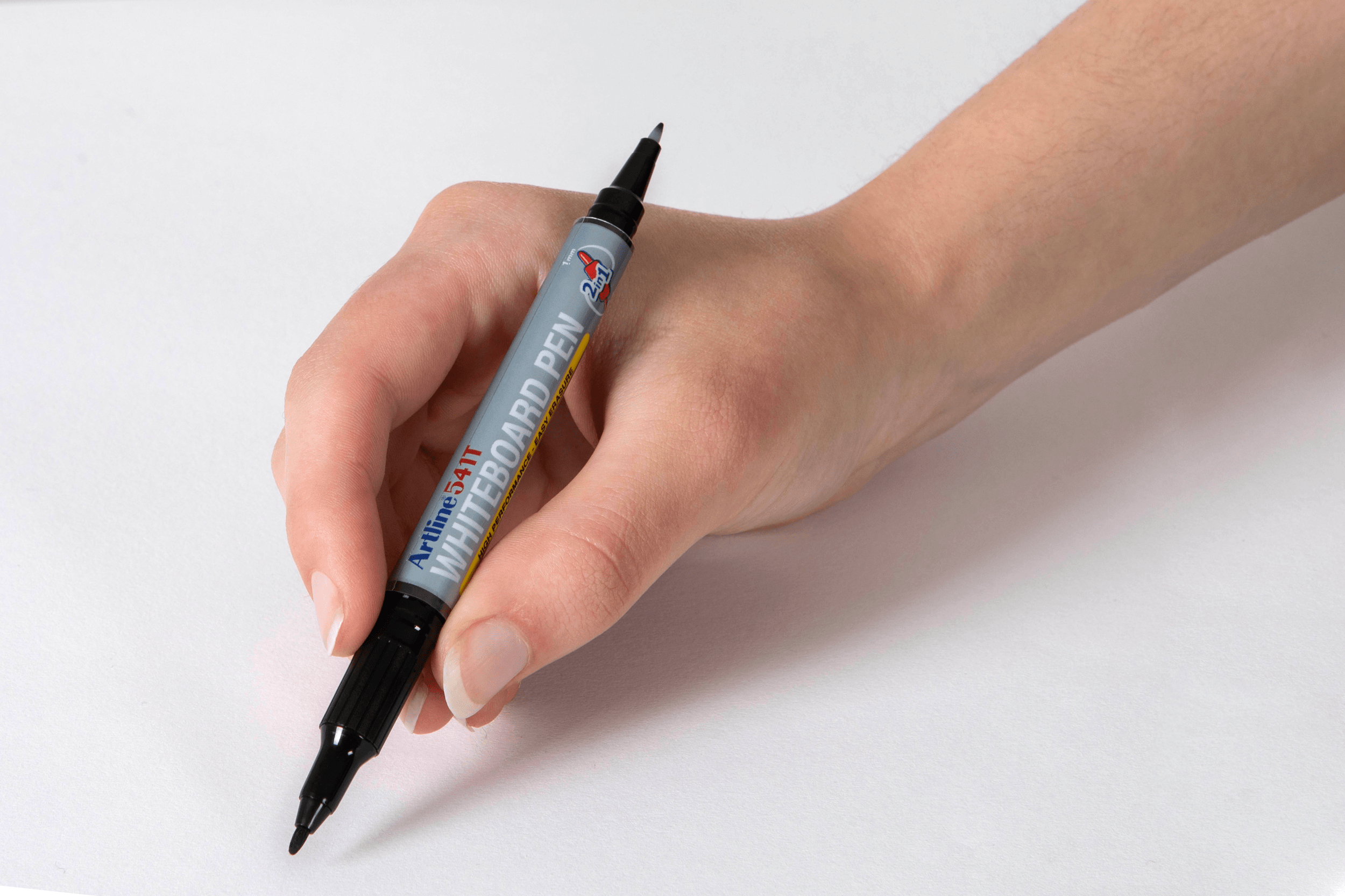 Artline 541T Whiteboard Markers - Fine Dual Tip Dry Erase Markers, Black (12-Pack) - Perfect for Office Meetings, Classroom Teaching & Home Organization