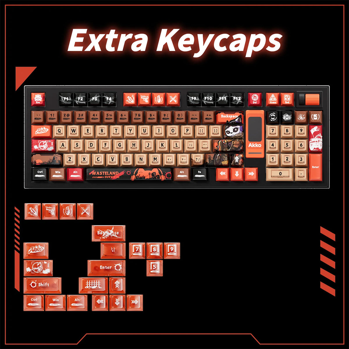 Akko 5098B Wasteland Survival Compact 1800 LCD RGB Wireless Mechanical Keyboard with Piano Pro V3 Switches - Perfect for Gaming, Office Work, and Programming