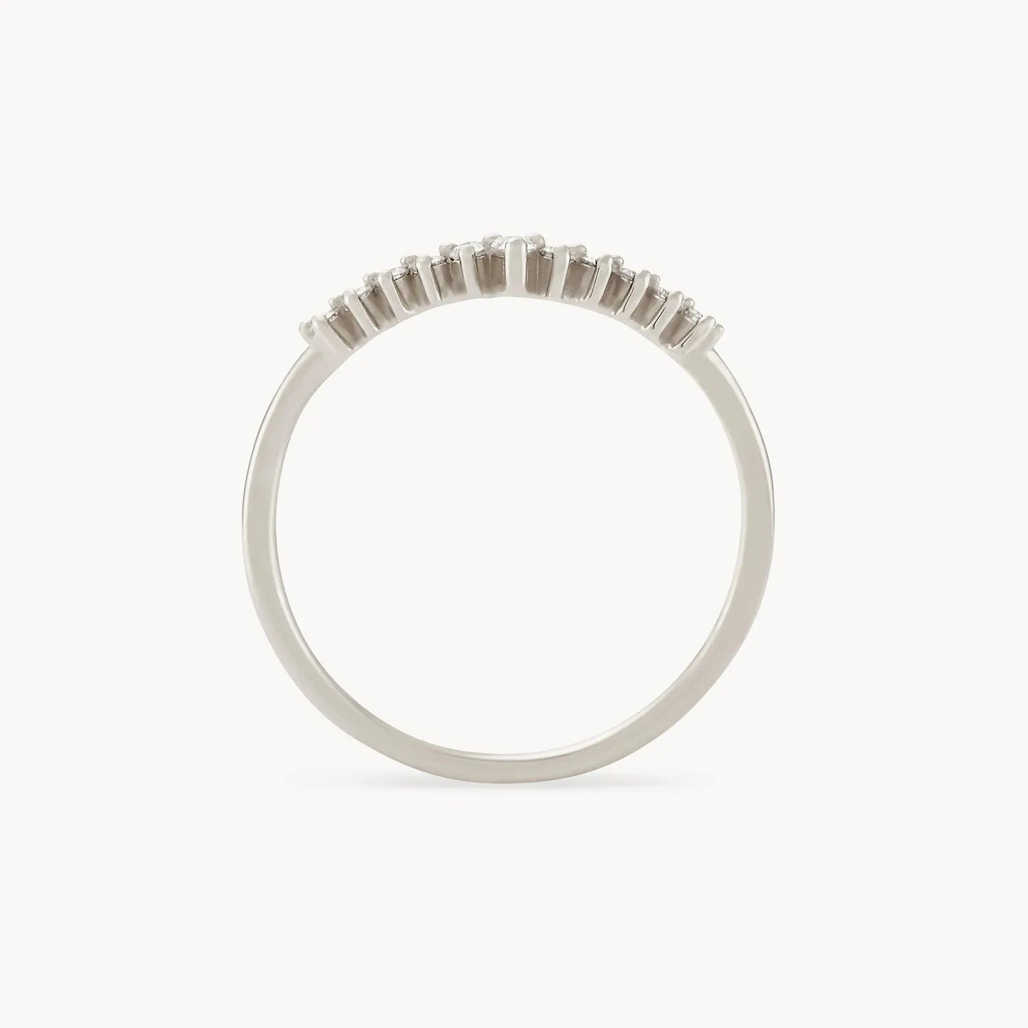 14K White Gold Sunbeam Ring with White Diamonds - Elegant Jewelry for Weddings, Anniversaries & Special Occasions