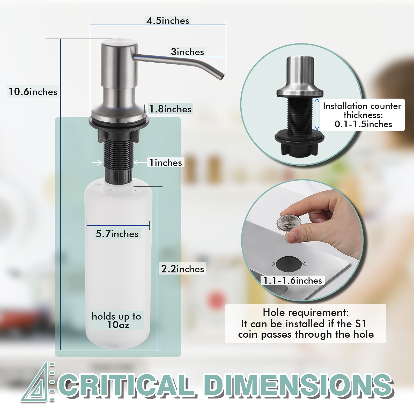 Stainless Steel Kitchen Faucet with Pull Down Sprayer for Farmhouse Sinks - Perfect for RV & Home Kitchens
