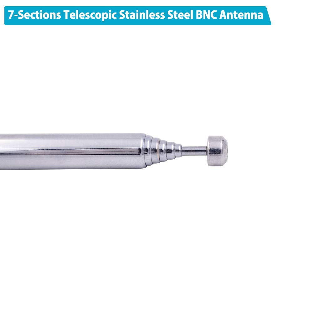 Fancasee BNC Radio Antenna - Telescopic Stainless Steel HF VHF UHF Antenna with BNC Male Connector for Portable Handheld Radios, Police Scanners & Receivers | Ideal for Emergency Communication, Ham Radio & Field Operations
