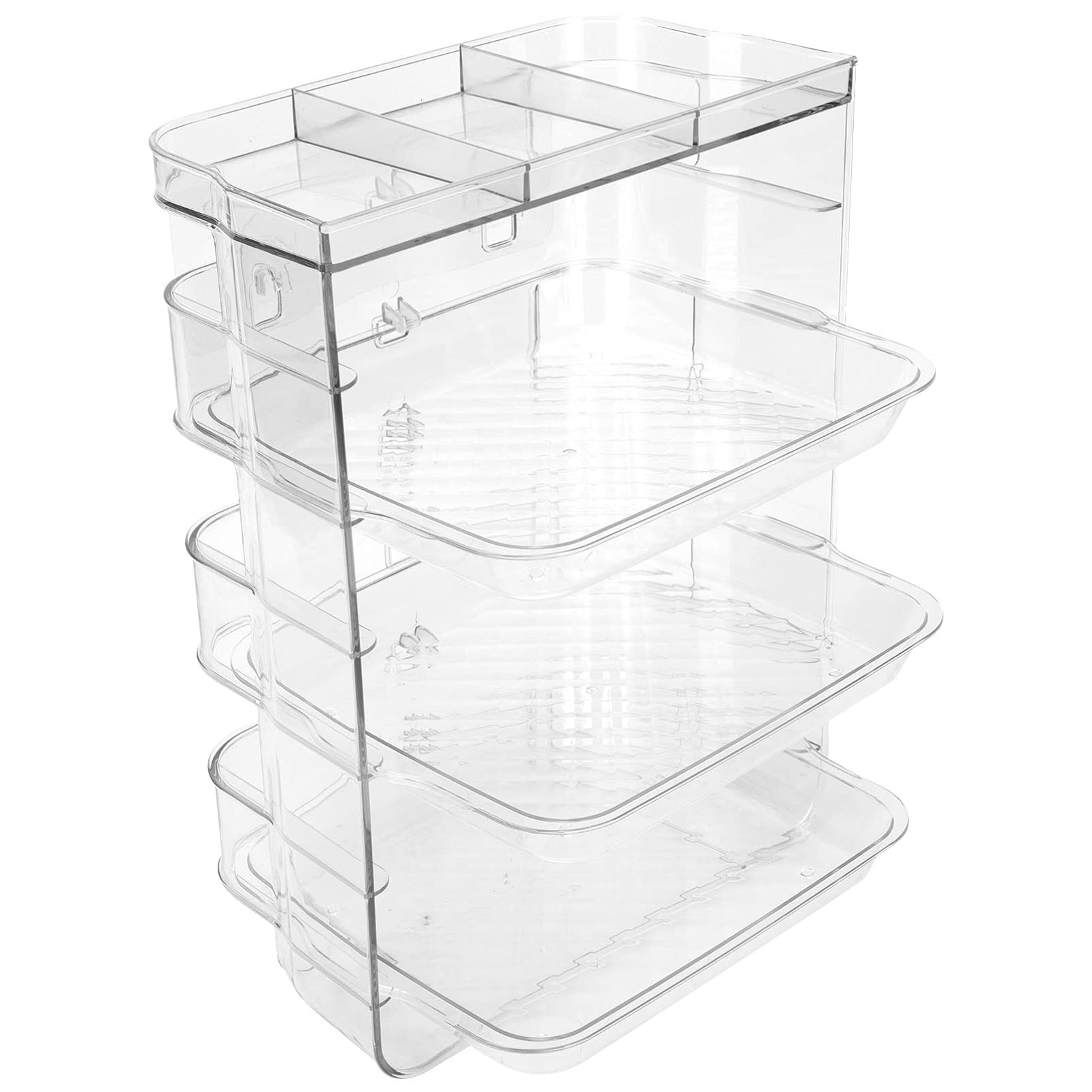 3-Tier Clear Stackable Food Prep Tray - Microwave Safe Vegetable Dish Plate for Hot Pot, Kitchen & Restaurant Use - Perfect for Meal Prep, Buffet Serving & Party Plating