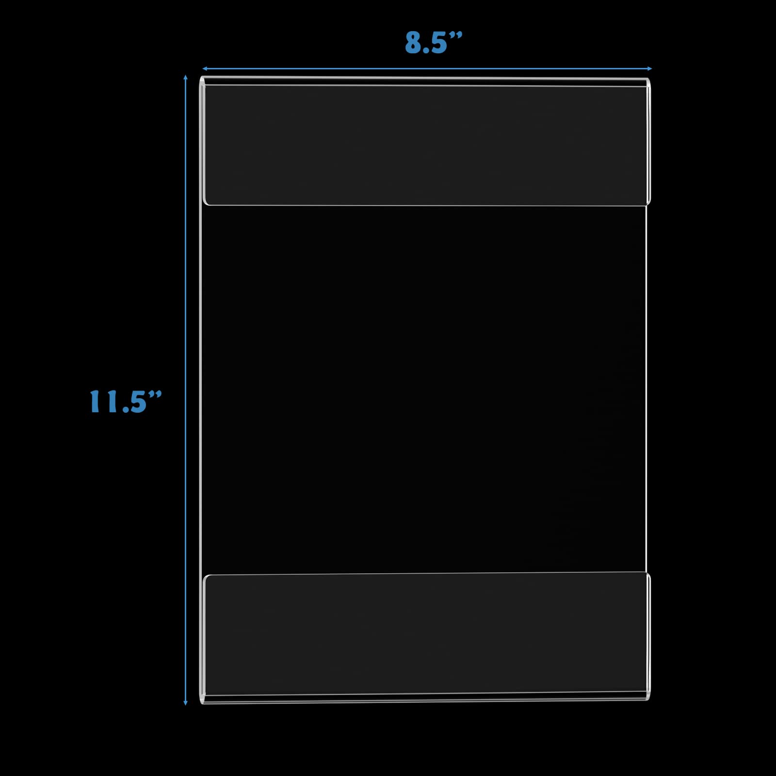 Clear Acrylic Wall Sign Holder 8.5x11 with 3M Tape - 12 Pack Vertical & 12 Pack Horizontal - Perfect for Retail Displays, Office Signs, and Restaurant Menus