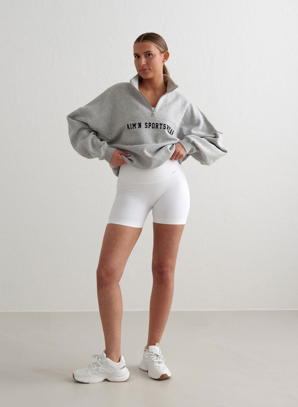 High Waisted White Ribbed Midi Biker Shorts for Women - Stretchy Workout Shorts, Yoga, Running & Lounge Wear - Trendy Casual Athletic Shorts for Gym, Cycling & Everyday Comfort