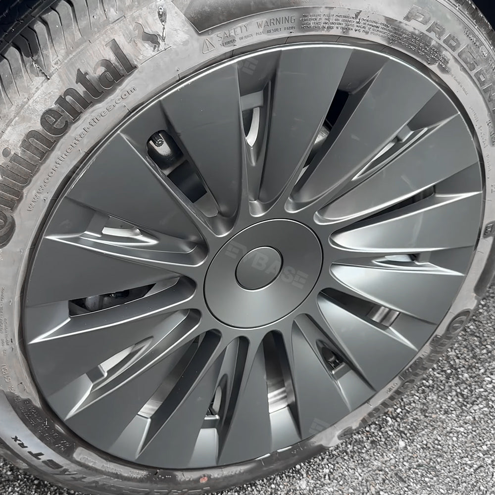 Tesla Model Y 19 Inch Gemini Wheel Covers (4-Piece Set) - Sleek Matte Black Induction Style Hub Caps - Perfect for Protection & Aesthetic Upgrade on Model Y 2017-2023