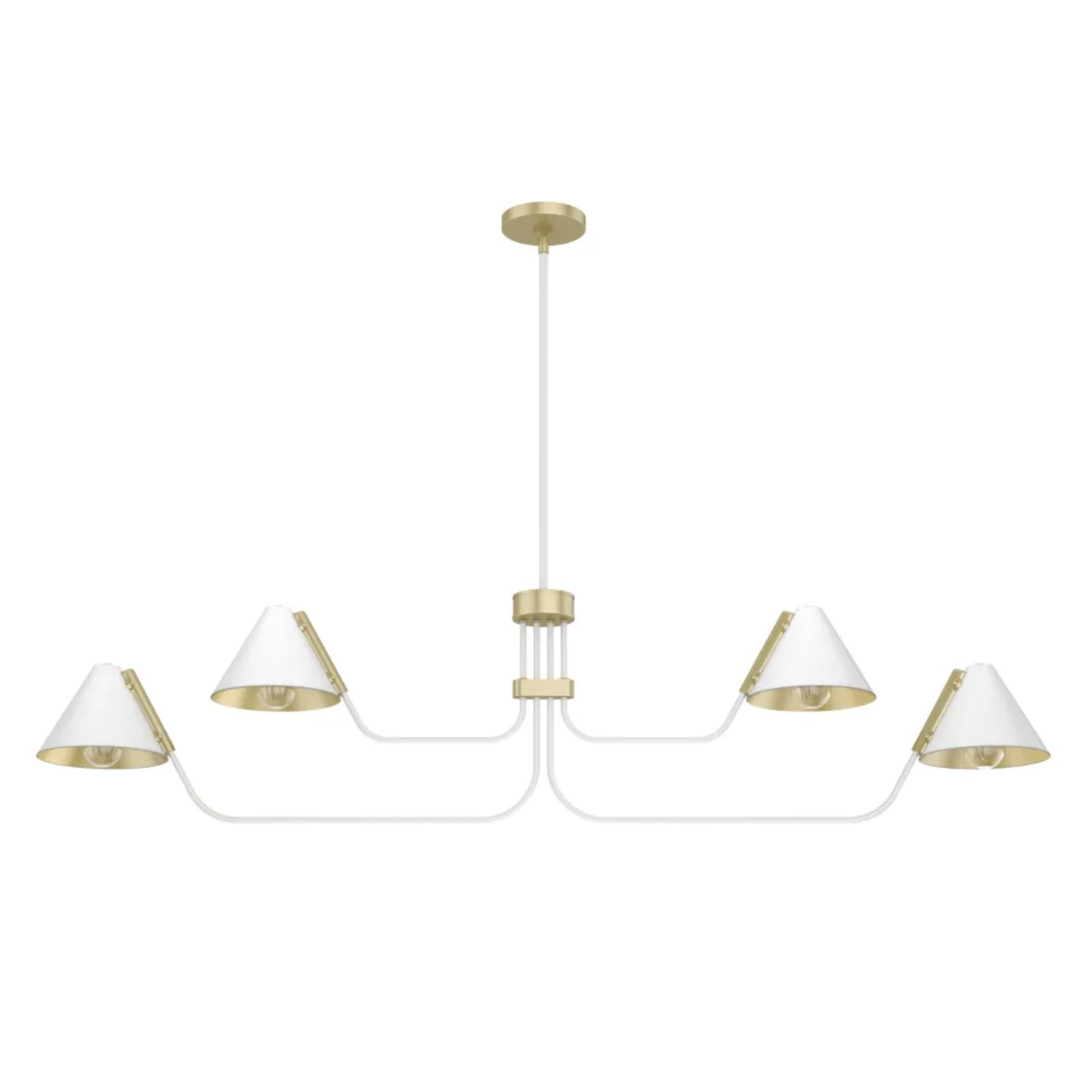 Hunter Grove Isle 4-Light Matte White Chandelier - Modern Farmhouse Ceiling Light Fixture for Dining Room, Bedroom, or Living Room Decor
