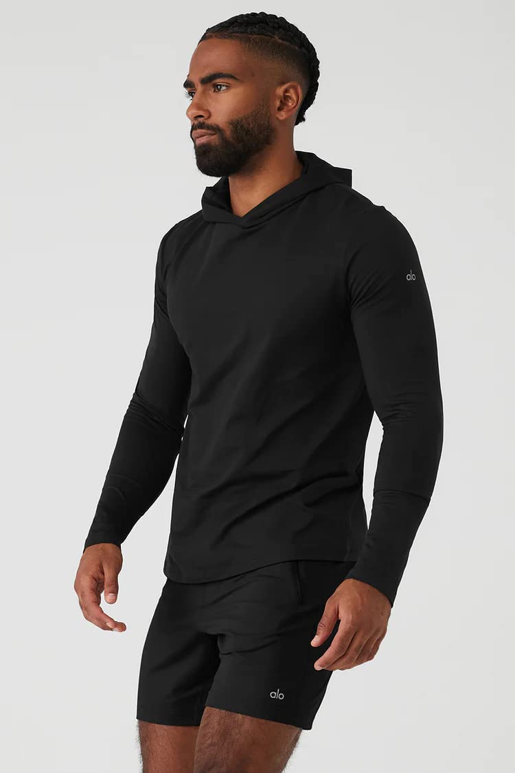 Alo Yoga Men's Conquer Reform Hoodie - Lightweight Performance Pullover for Workouts & Athleisure Wear | Gym, Running, Yoga & Casual Outfits