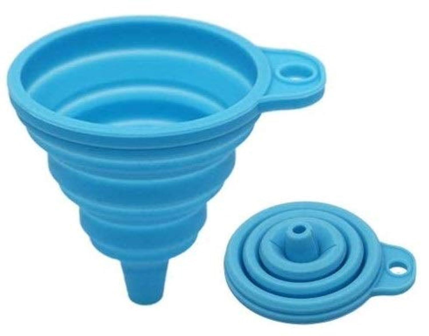 Collapsible Silicone Funnel Set - 4 Pack (Small & Large) | Food Grade Foldable Kitchen Funnel for Liquid Transfer, Water Bottles, Cooking Oil, DIY Projects | Space Saving & Durable for Home, Camping, RV Use