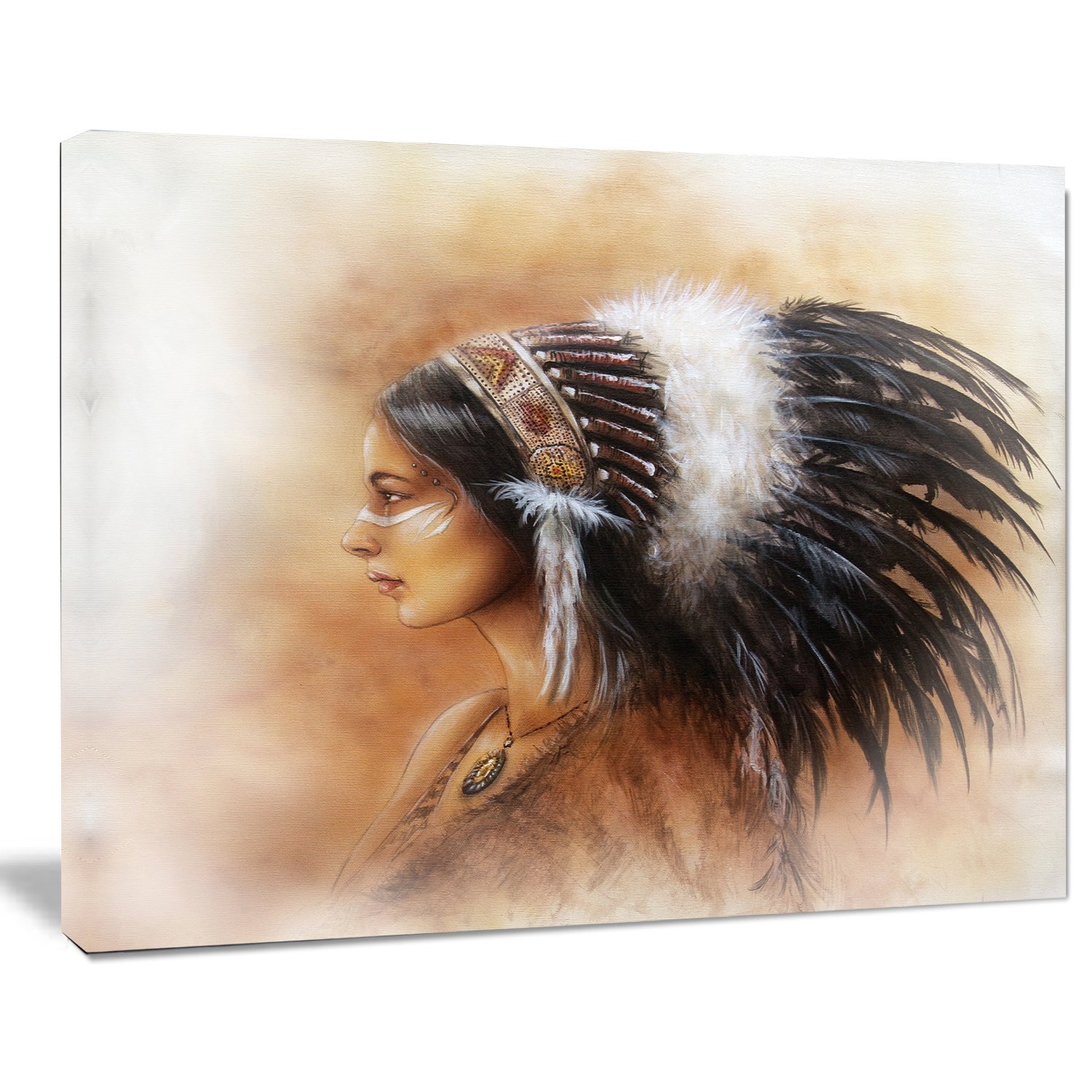 Beautiful Indian Woman in Traditional Saree - Handmade Canvas Wall Art Painting - Perfect for Home Decor, Living Room, Bedroom & Office