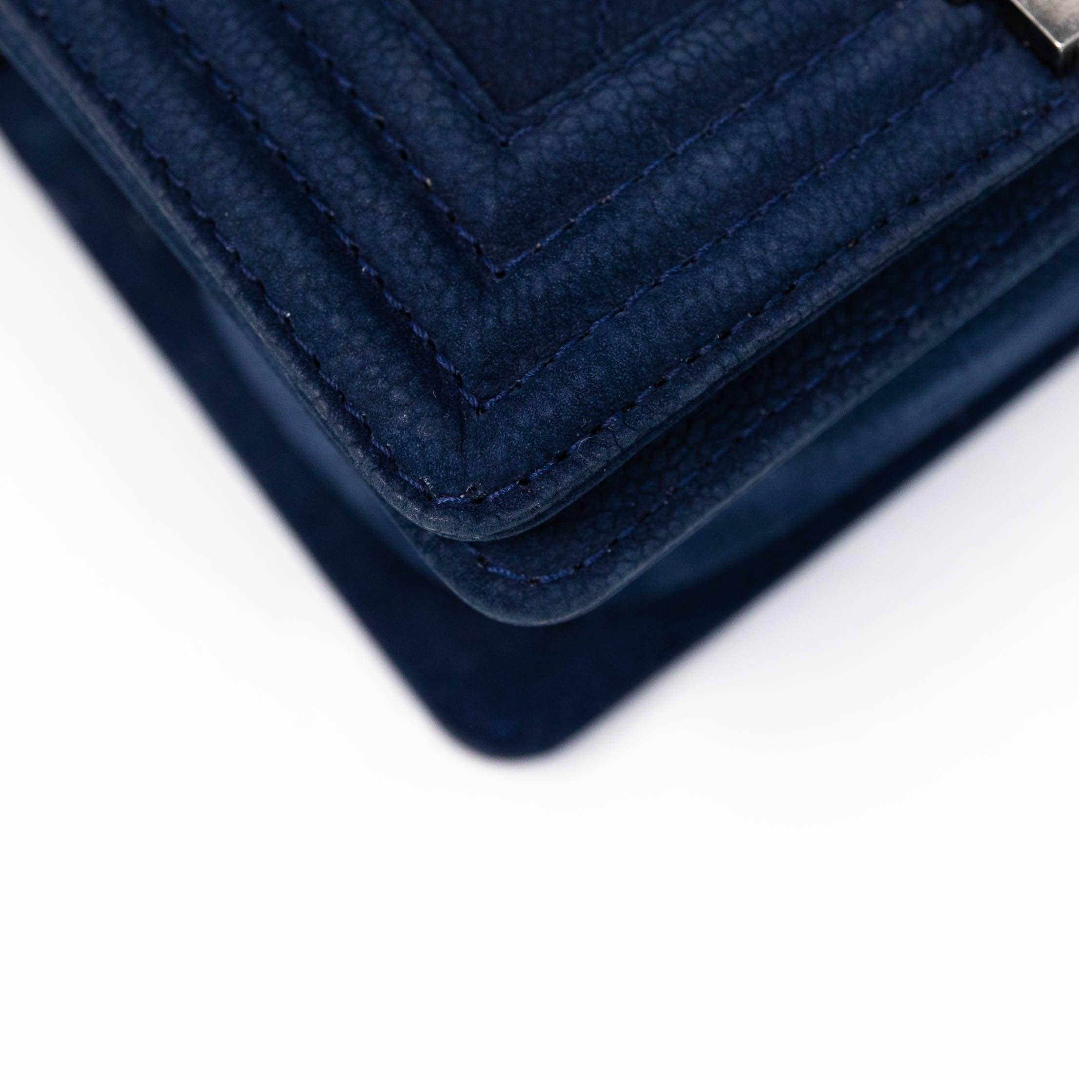 Chanel Blue Suede Small Boy Bag - Luxury Crossbody Handbag for Women | Perfect for Date Night, Parties & Special Occasions