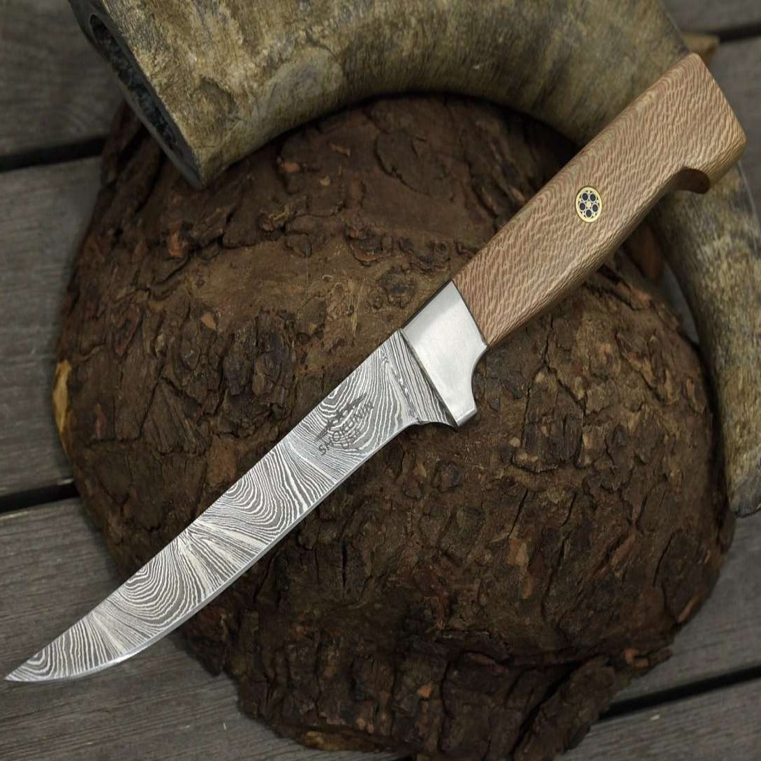 Premium Monarch Damascus Fillet Knife - 7