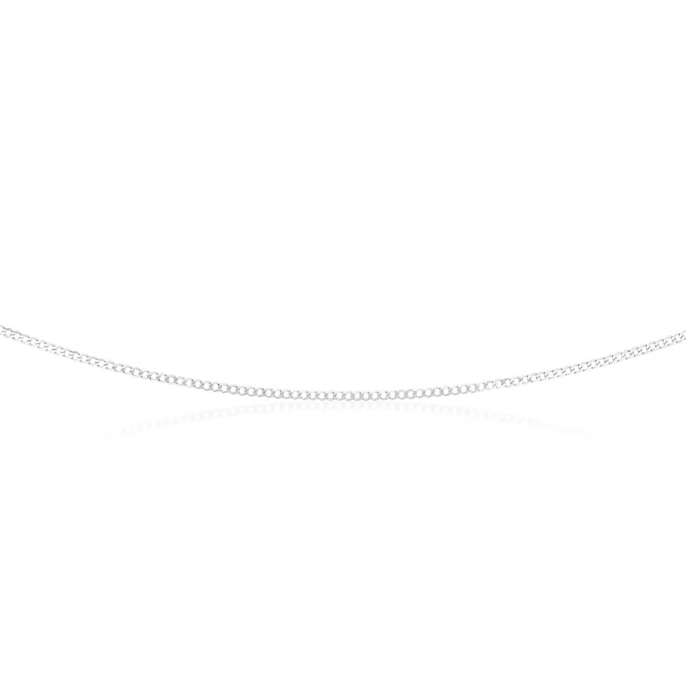 9ct White Gold 50 Gauge Tight Curb 51cm Chain Necklace for Men - Elegant Jewelry Gift for Anniversary, Wedding & Special Occasions