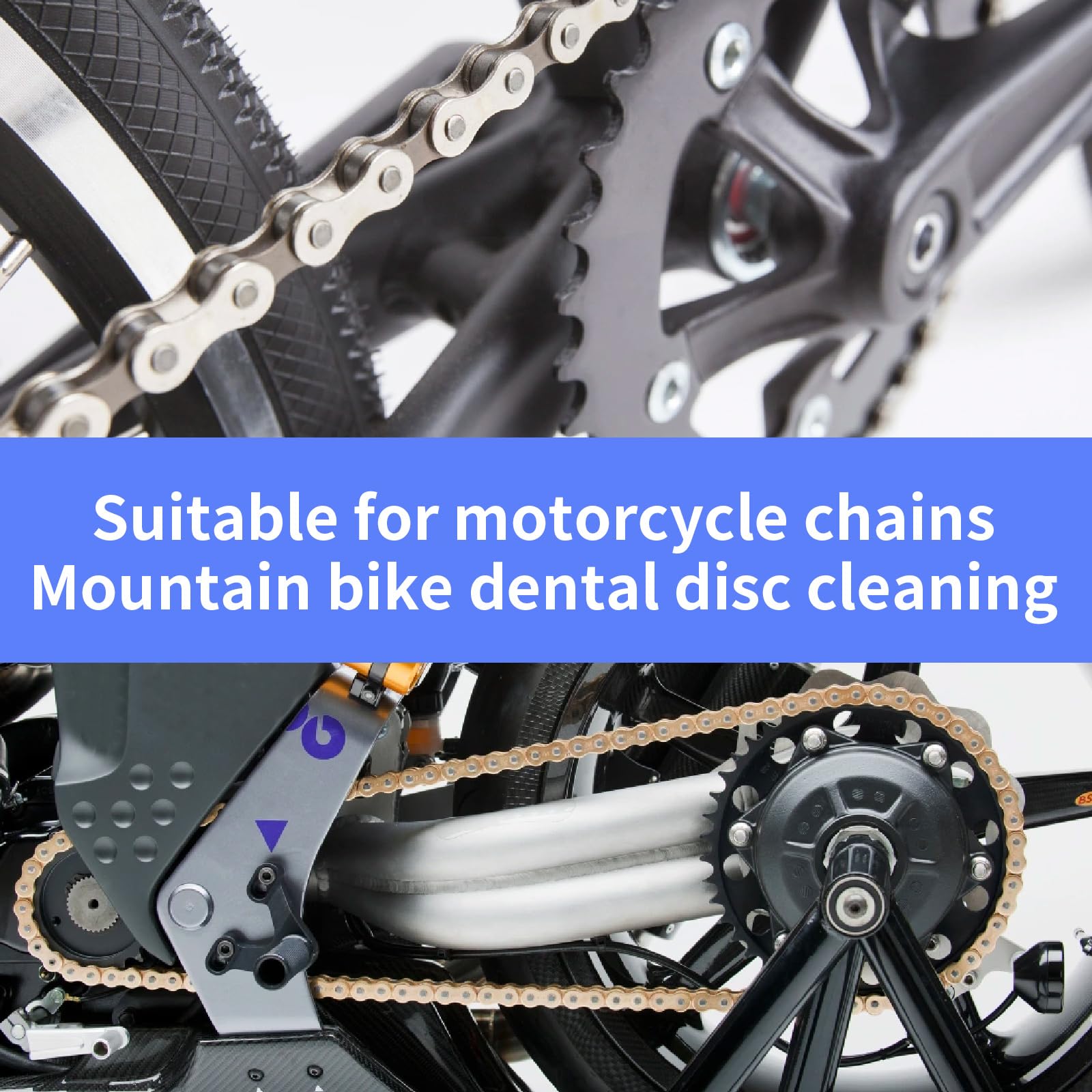 2-Pack Bike & Motorcycle Chain Cleaning Kit - Chain Washer & Brush Set for Mountain Bikes, Dirt Bikes & Road Bikes - Blue & Red Motorcycle Accessories for Easy Chain Maintenance & Deep Cleaning