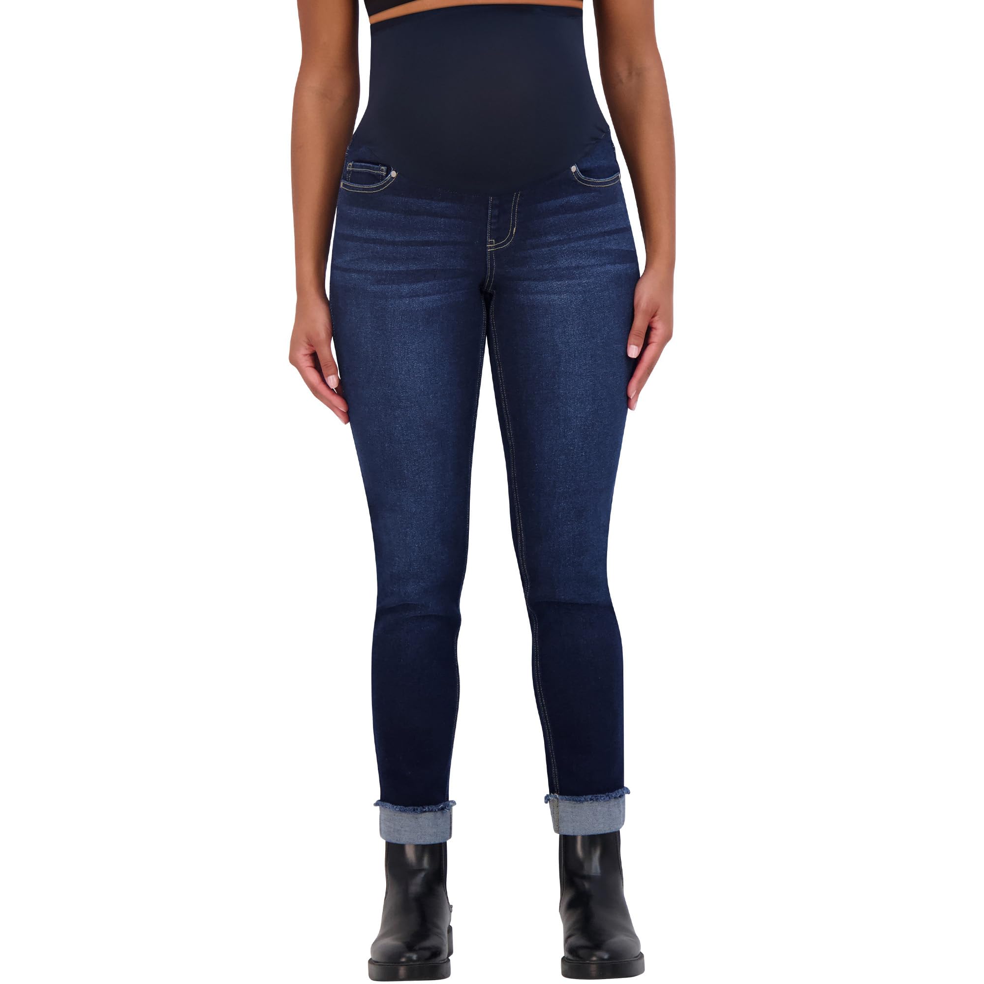 Savi Parker Women's Maternity Jeans Over The Belly – Comfortable Straight Leg Pregnancy Pants for Expecting Moms, 27
